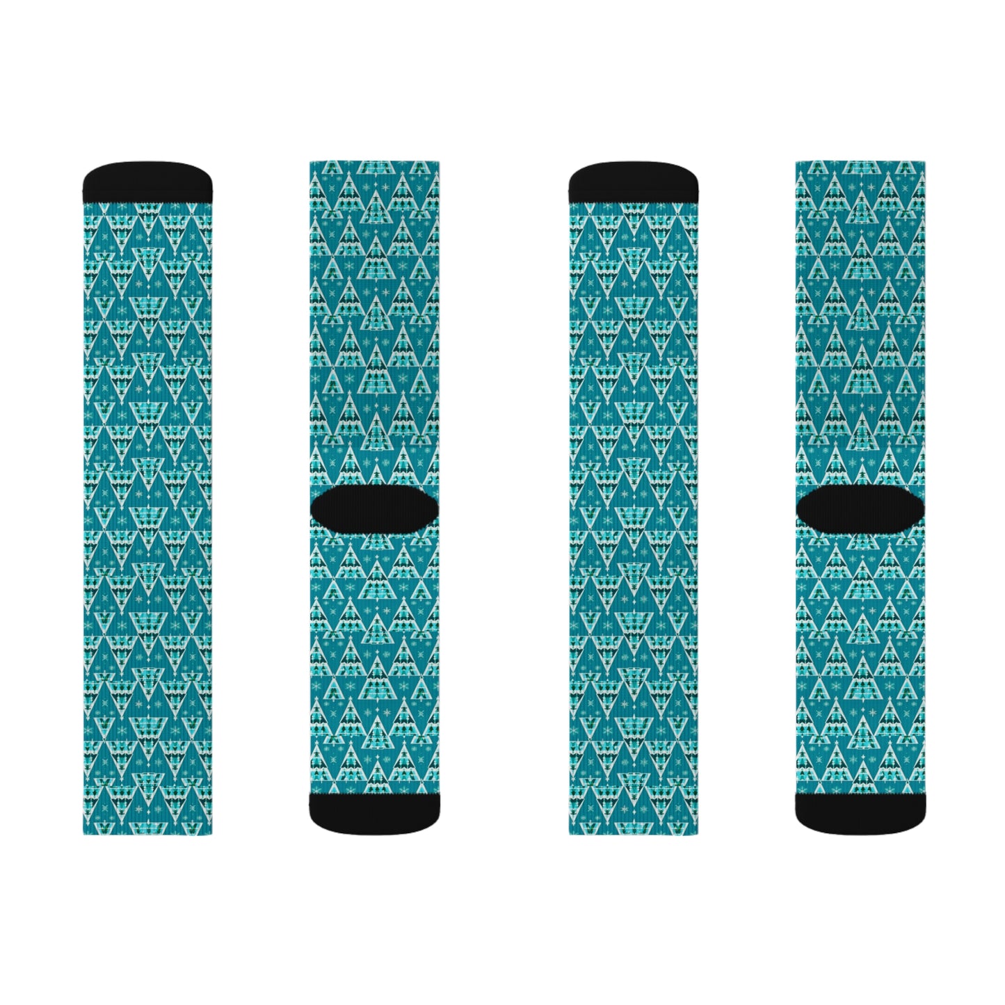 Geo Christmas Trees Sublimation Socks