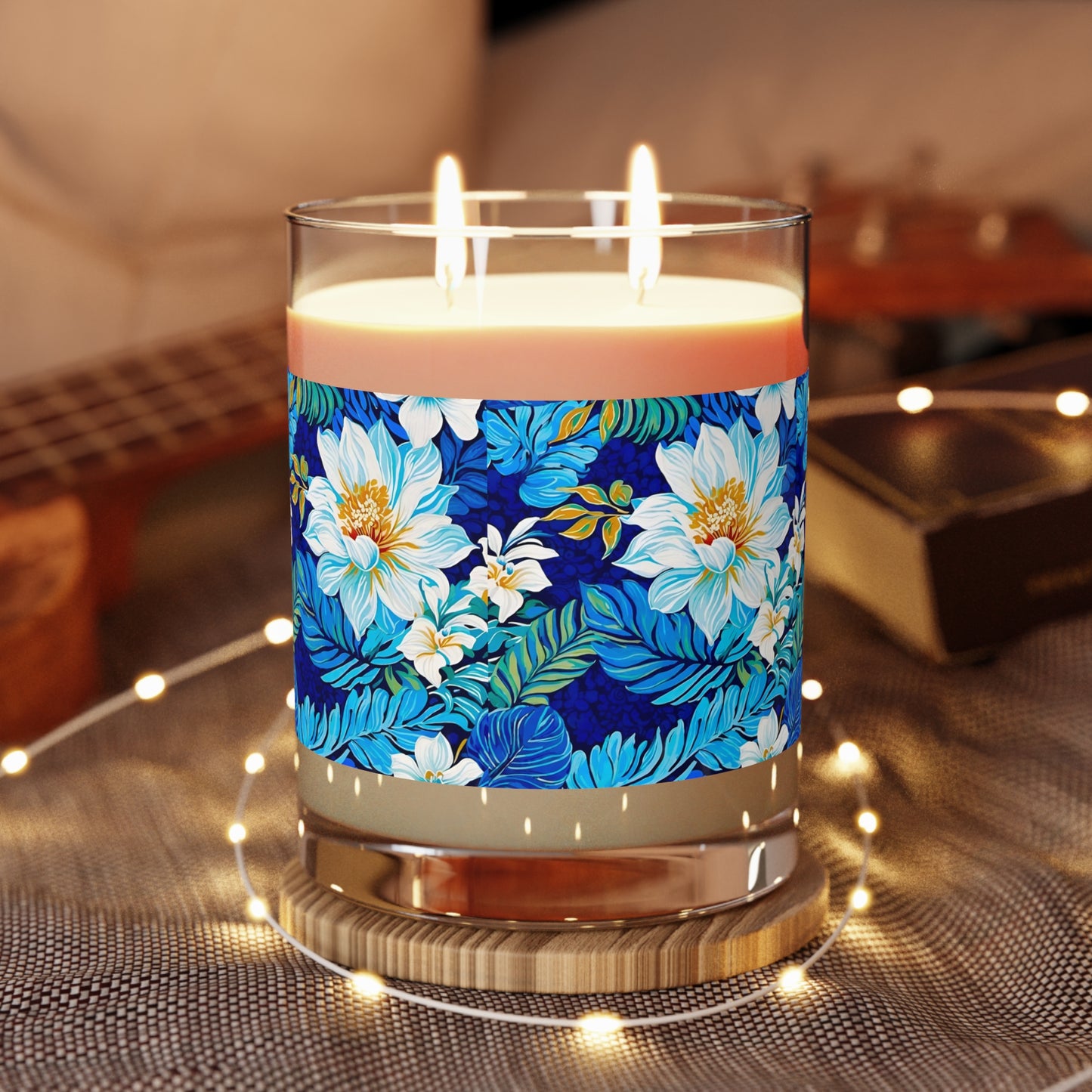 Hawaiian White Orchid Tropical Paradise Luau Aromatherapy Essential Oils Natural Accent Decorative Scented Candle - Full Glass, 11oz
