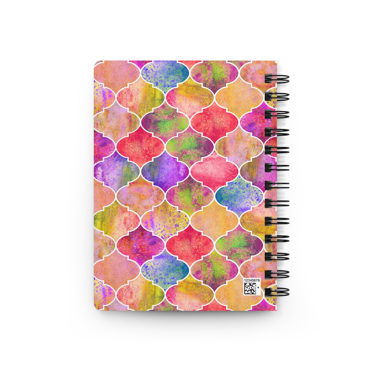 Sunset Glory Arabesque Tile Marrakech Moroccan Multi Colored Writing Sketch Inspiration Spiral Bound Journal