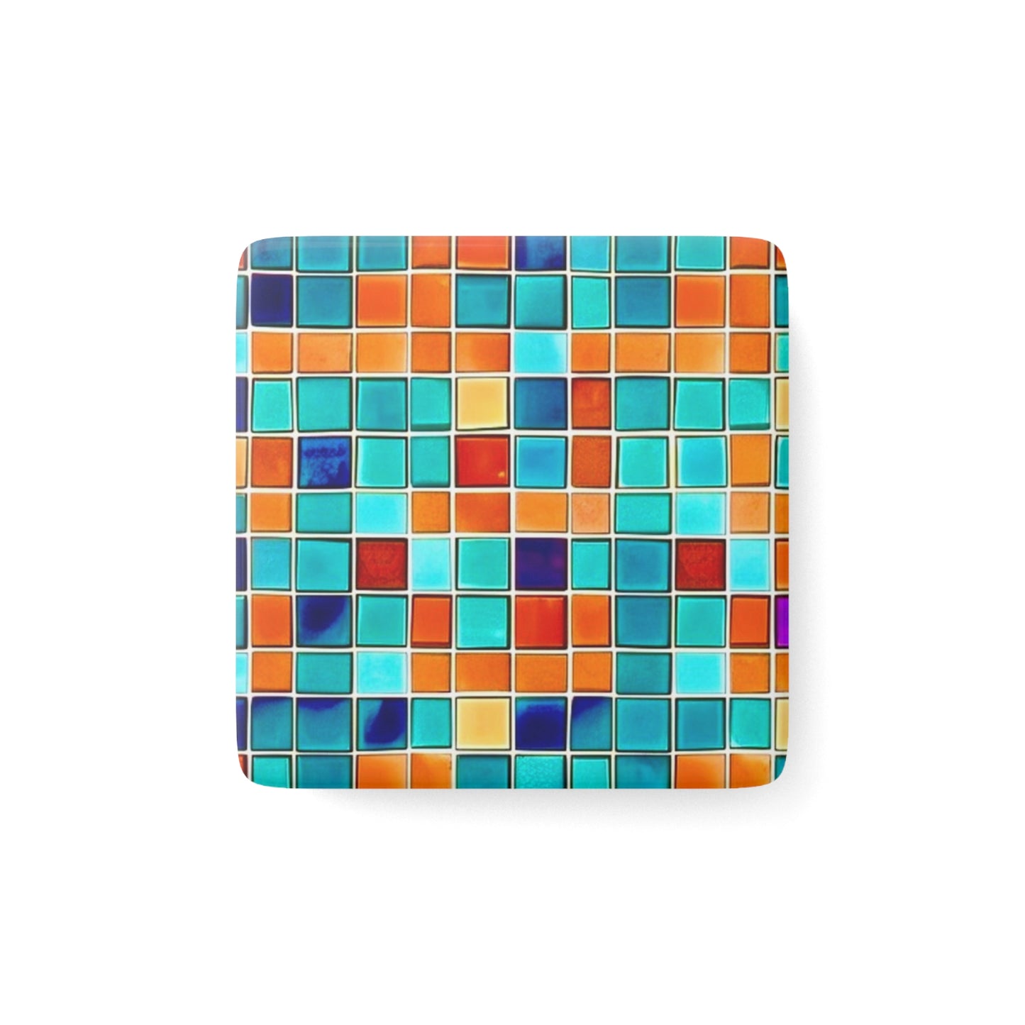 Fall Mosaic Porcelain Magnet, Square
