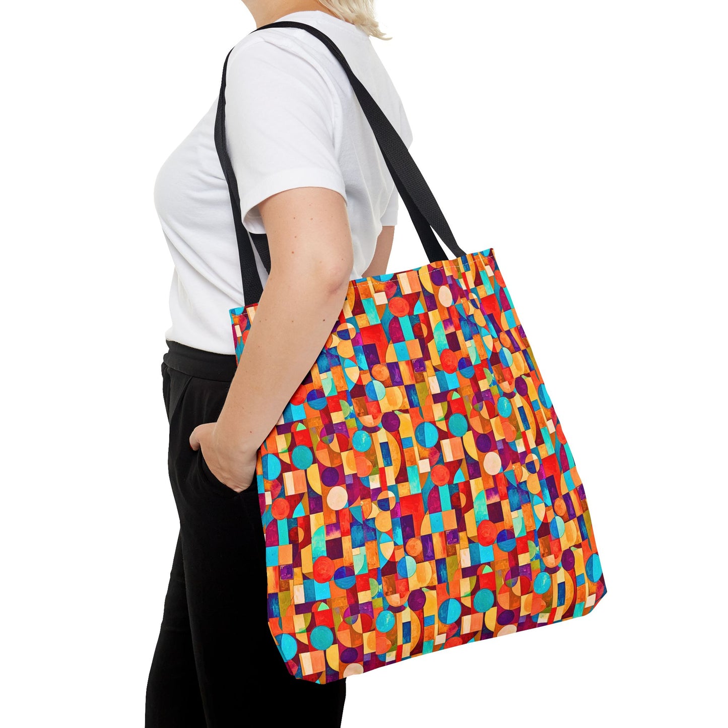 Painterly Cubist Book Shopper Tote Bag