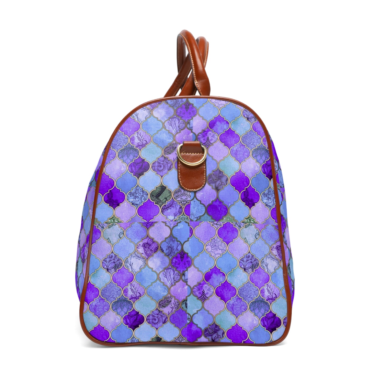 Royal Purple Arabesque Tile Marrakech Moroccan Waterproof Travel Bag