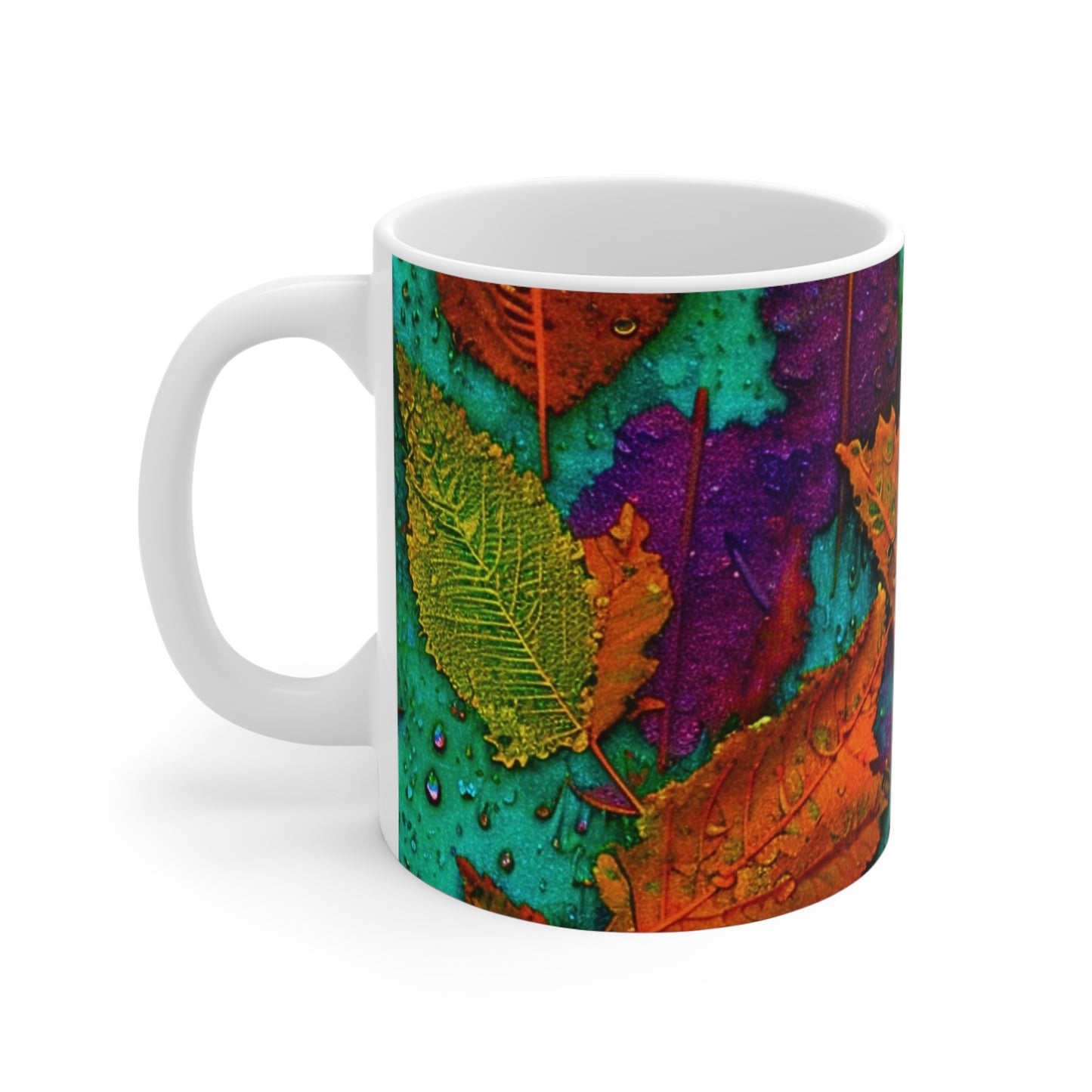 Vibrant Leaves Coffee Hot Beverage Mug 11oz