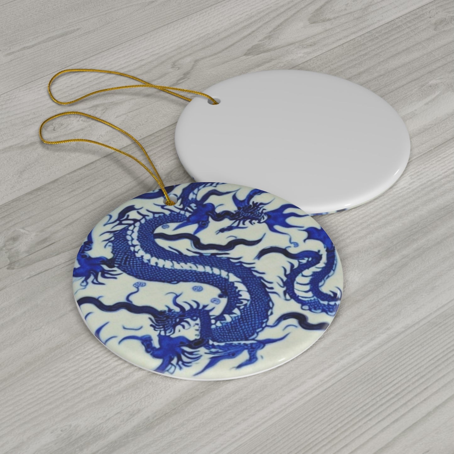Chinese Dragon Ming Dynasty Blue and White Antique Pattern Historical Ceramic Ornament
