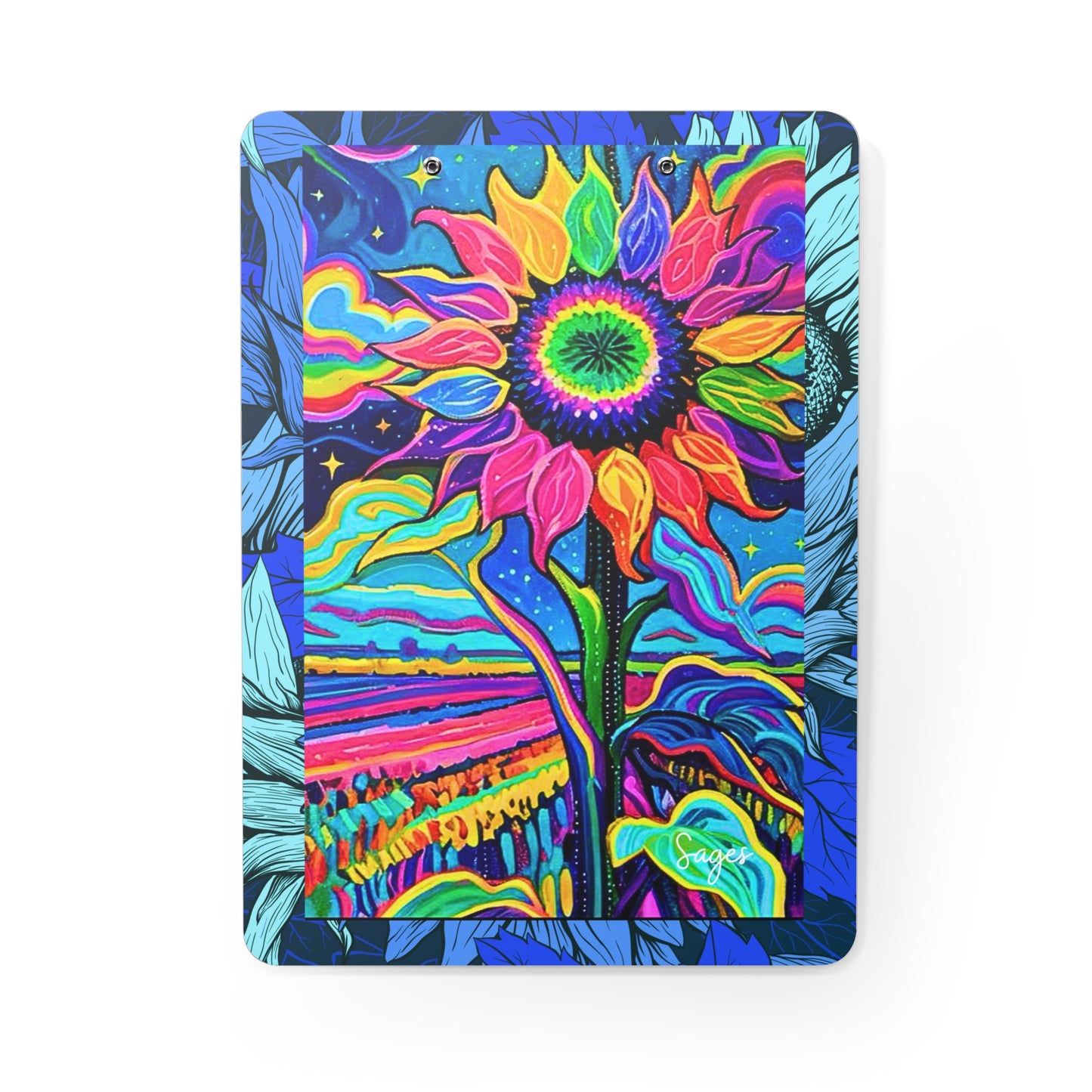 Electric Sunflower Collage Organizer Clipboard