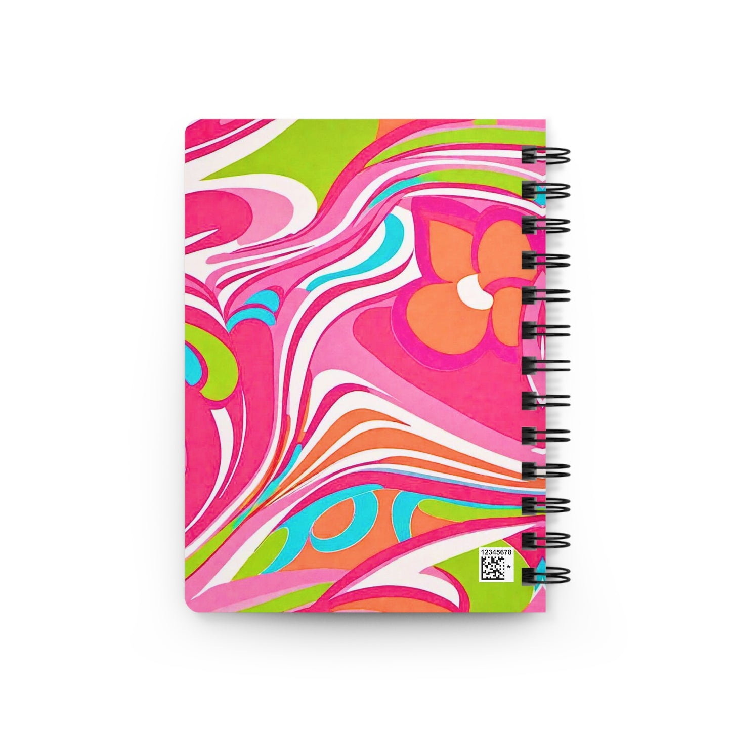 Summer in Florence Italian Disco Fashion Pattern Hot Pink Decorative Travel Writing Art Sketch Spiral Bound Journal