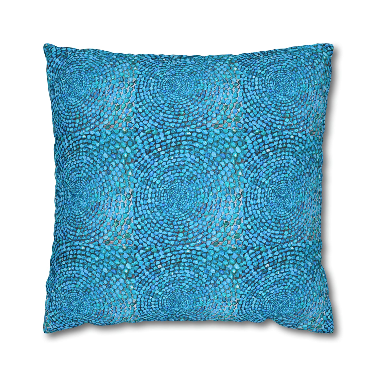 Turquoise Stones Natural Southwestern Decorative Accent Spun Polyester Pillow Cover