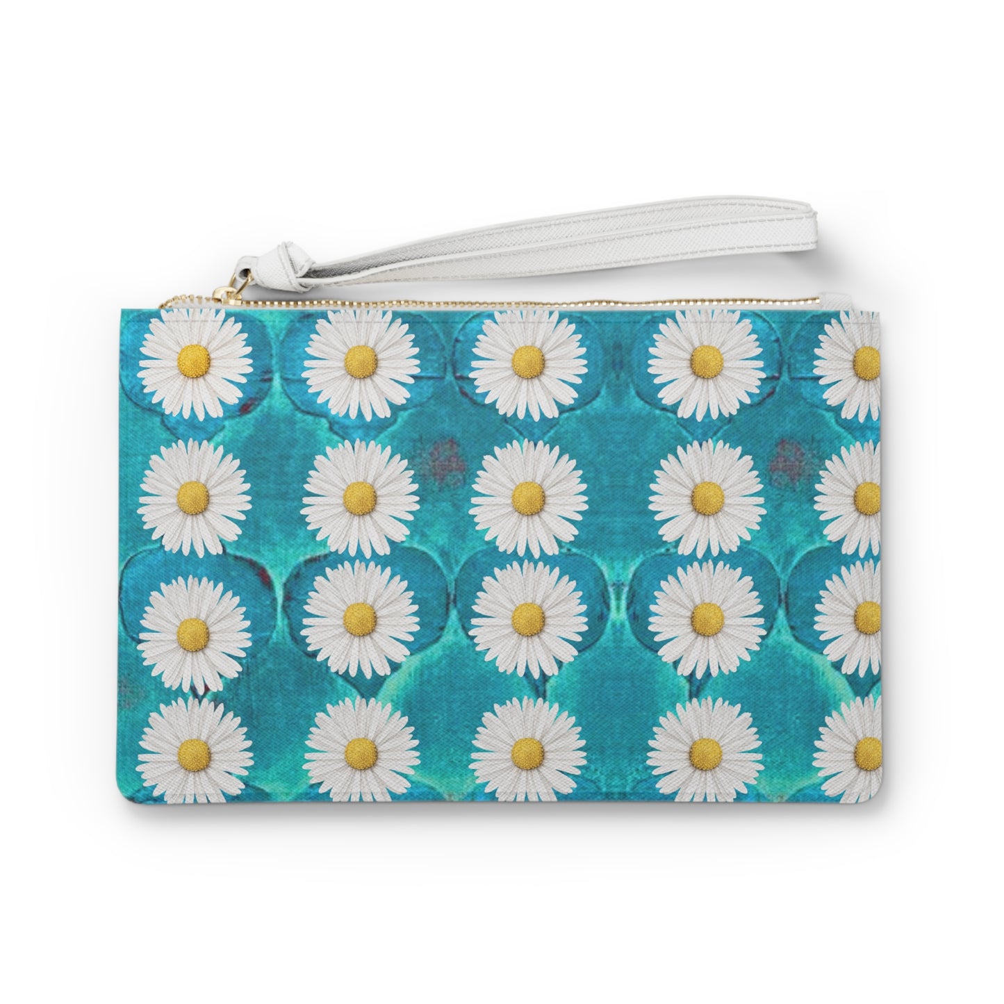 SageDaisy Living Logo Turquoise Arabesque Tile Pattern Pouch Clutch Bag