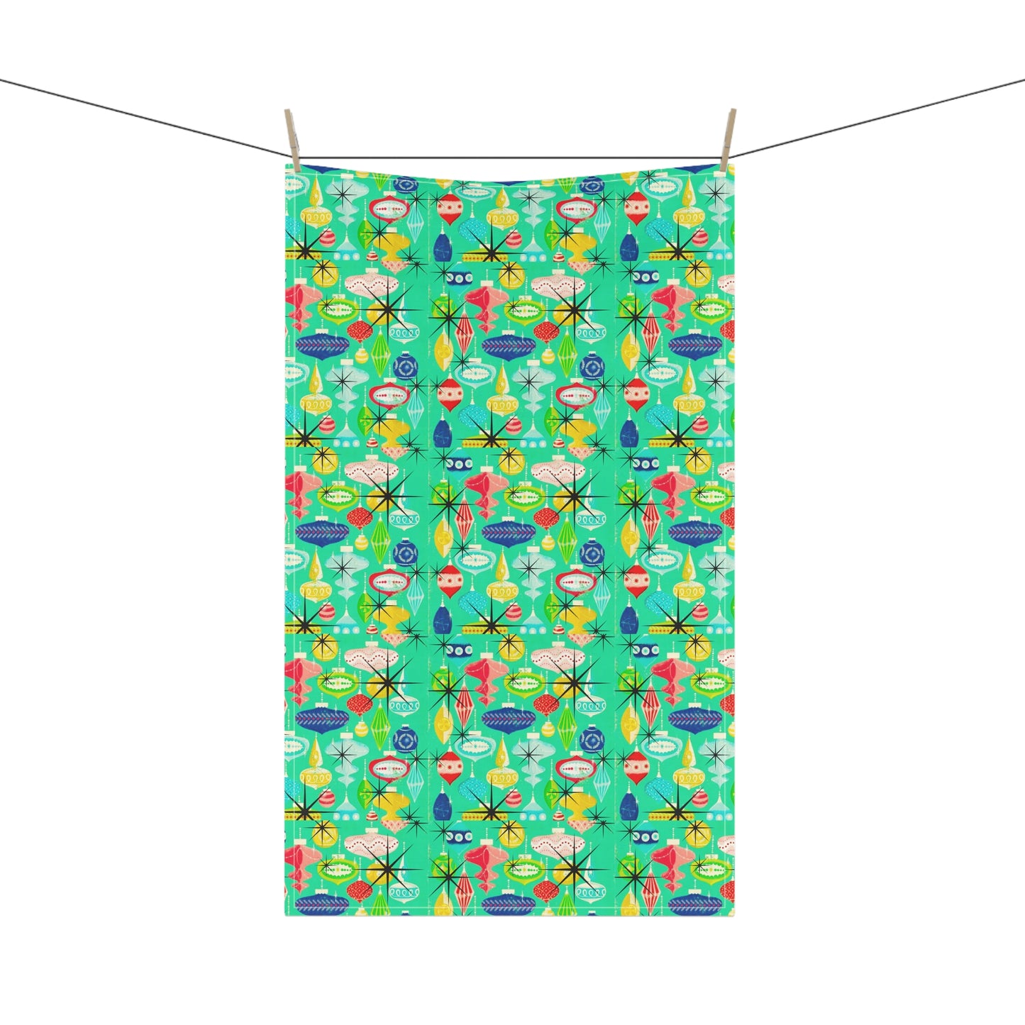 Atomic Ornaments Midcentury Modern Kitchen Towel / Bar Towel / Tea Towel