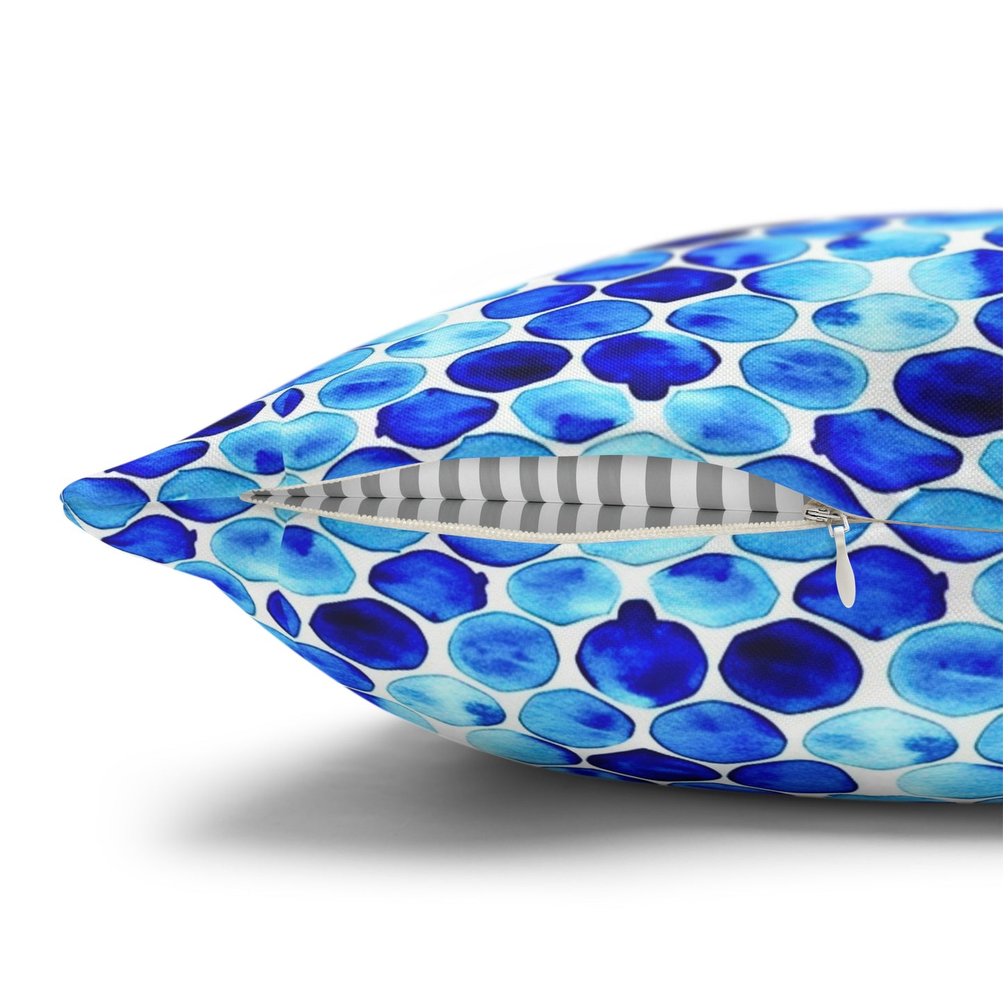 Blue Sea Glass Square Poly Canvas Pillow Cover