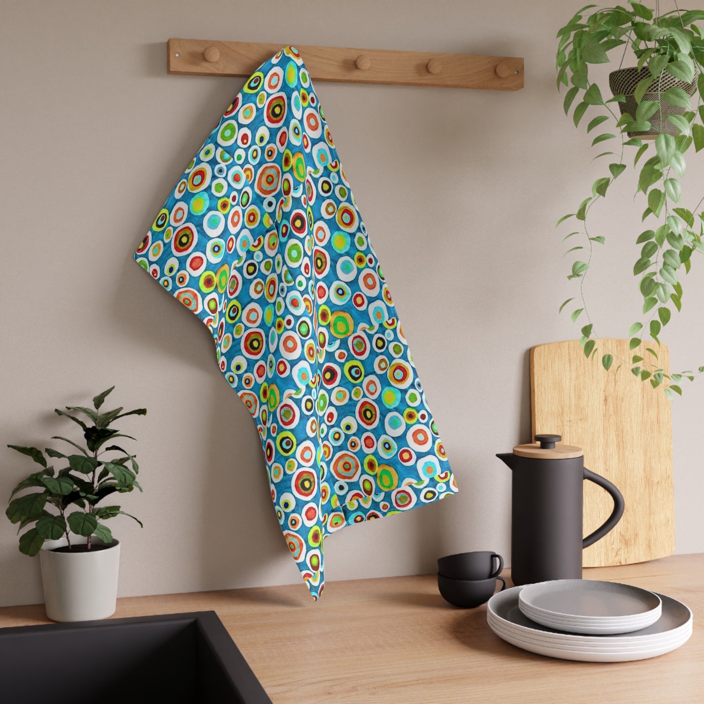 Millefiori Italian Floral Pattern Decorative Kitchen Tea Towel/Bar Towel