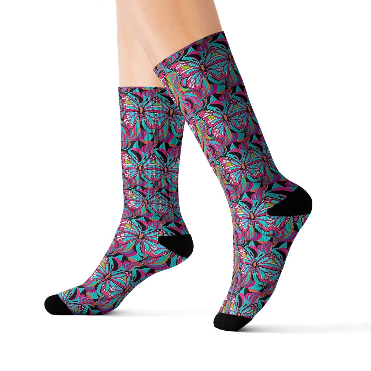 Electric Butterfly Sublimation Socks