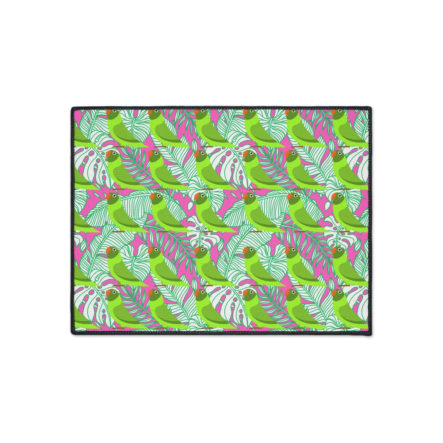 Parrots of Palm Beach Tropical Hot Pink Cocktail Party Coastal Birds Indoor Outdoor Decorative Indoor Outdoor Heavy Duty Floor Mat