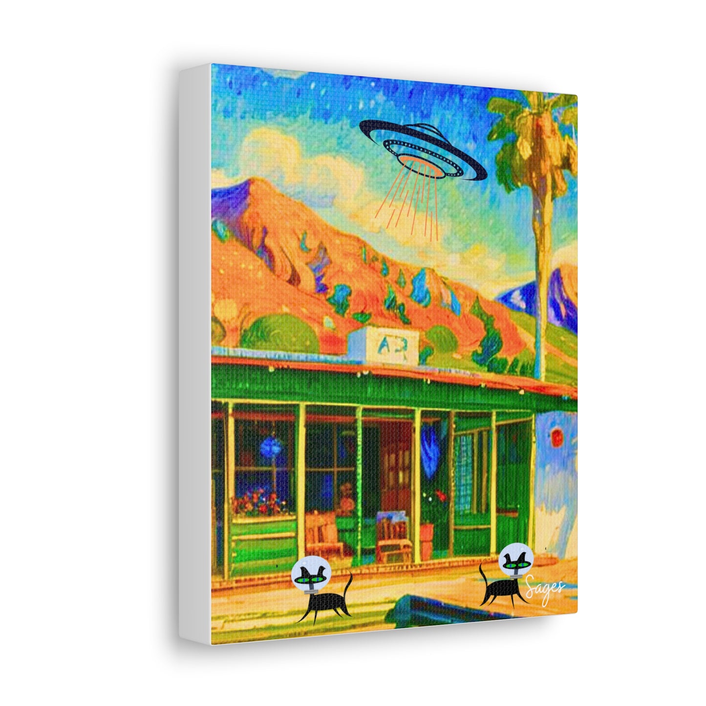 Palm Springs Desert Catranauts Midcentury Modern Art Canvas Gallery Wraps