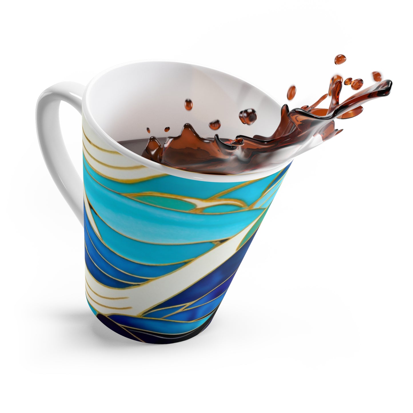 Cloisonne Waves Cappuccino Tea Hot Beverage Decorative Latte Mug