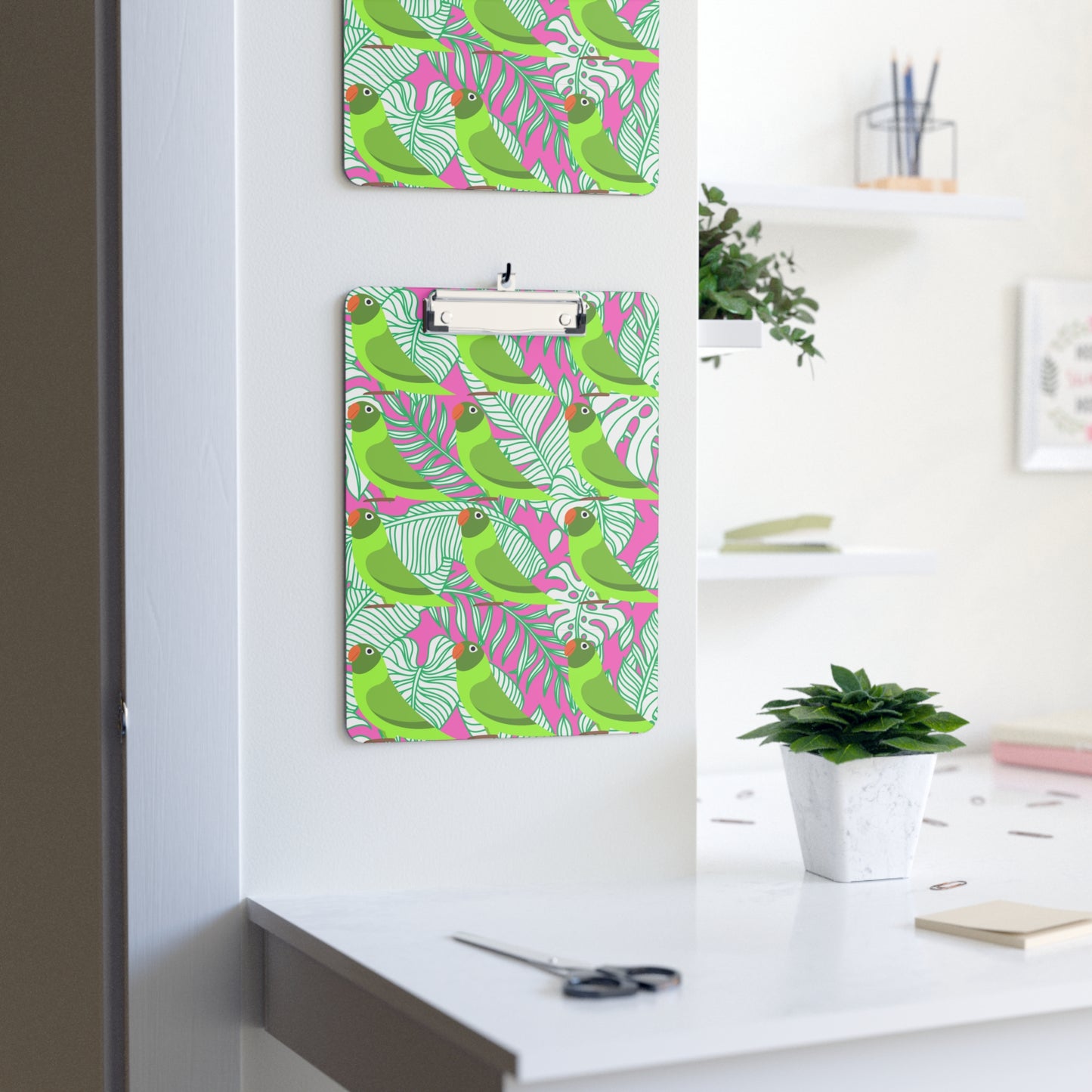 Parrots of Palm Beach Tropical Hot Pink Organizer Clipboard