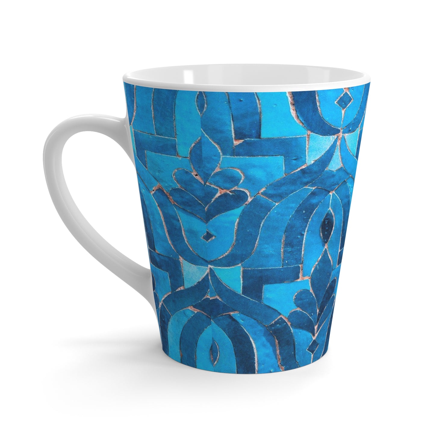 Moroccan Villa Fountain Blue Cobalt Tile Hot Beverage Coffee Chia Tea Cappuccino Mint Latte Mug