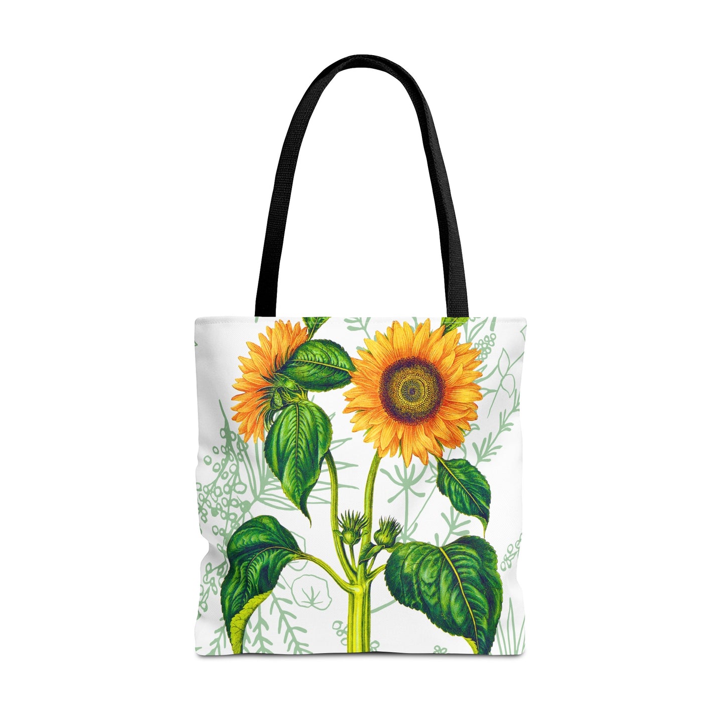 Summer Sunflower Botanical Book Tote Bag