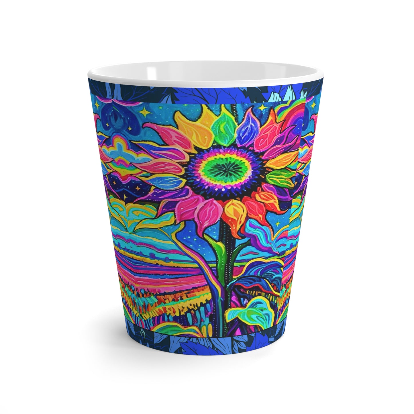 Electric Sunflower Collage Cappuccino Latte Mug