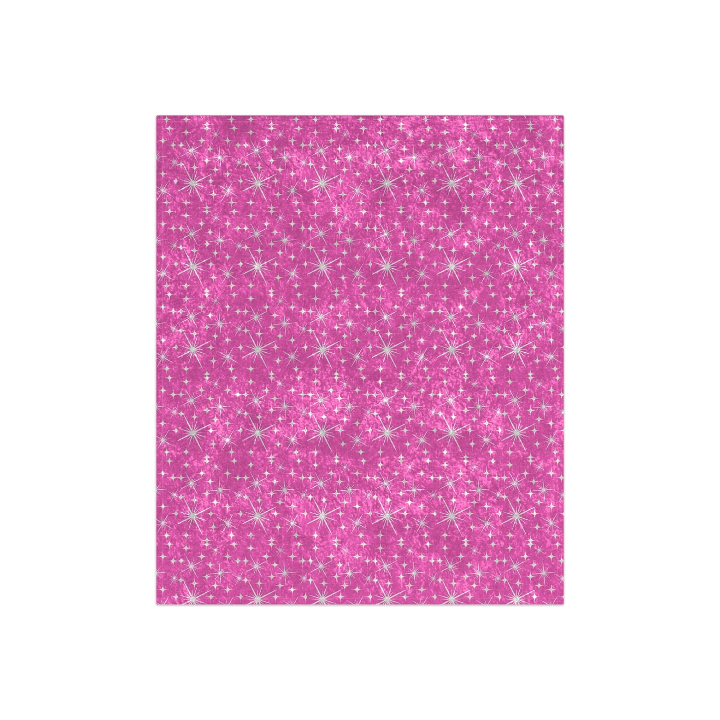 Midcentury Modern Stars Hot Pink Warm Cozy Lounge Shimmer Crushed Velvet Blanket