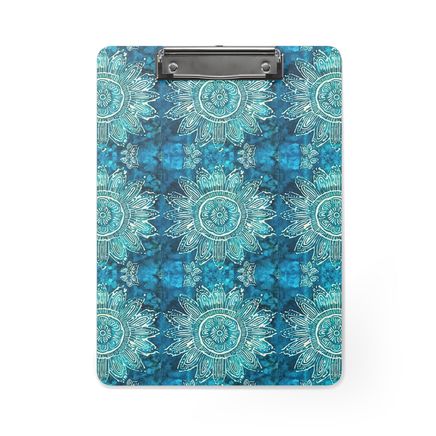 Teal Abundance Flower Batik Sumatra Tropical Organizer Clipboard