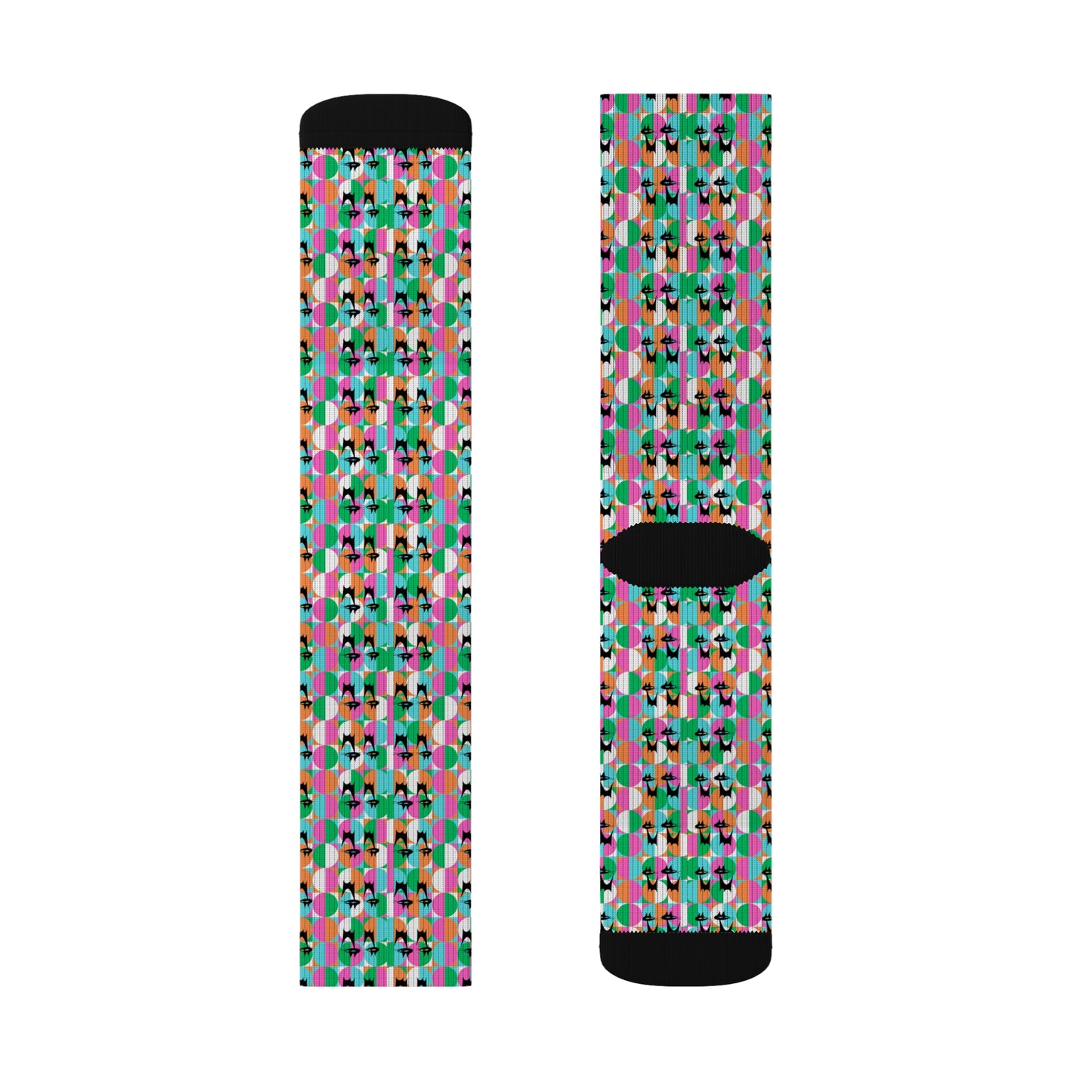 Mod Cats Midcentury Modern Atomic Sublimation Socks