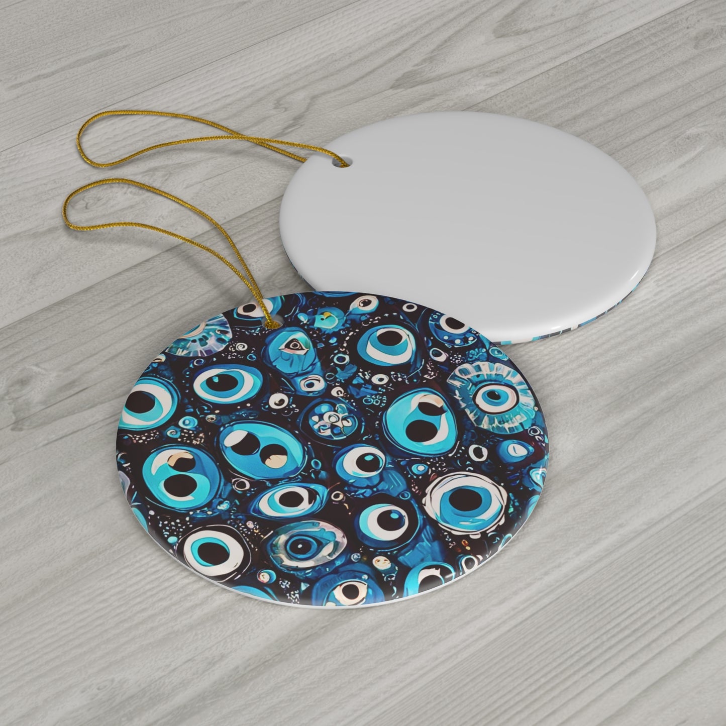 Blue Eyes Midcentury Modern Ceramic Ornament