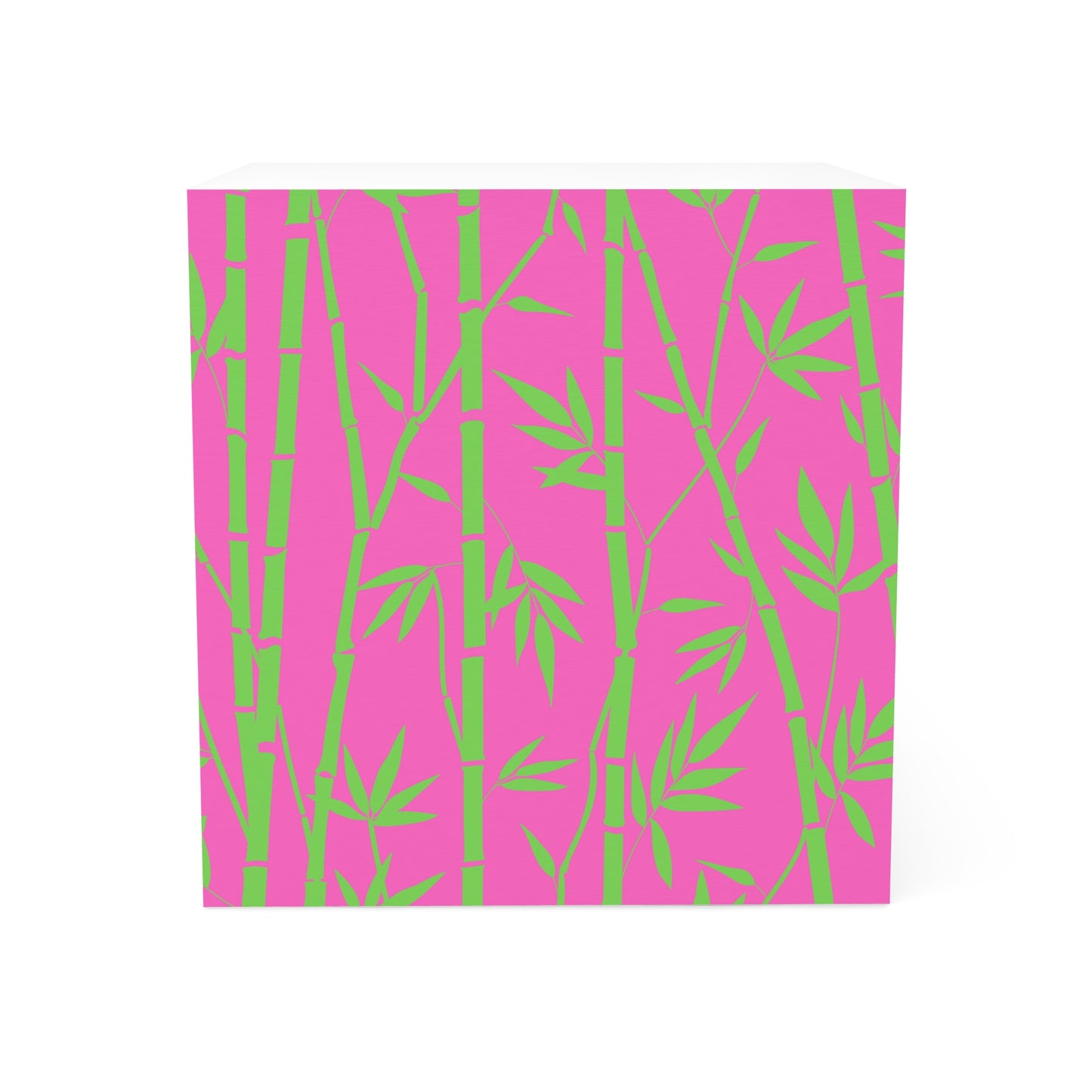 Bamboo Zen Meditation Garden Hot Pink Lime Green Decorative Paper Note Cube