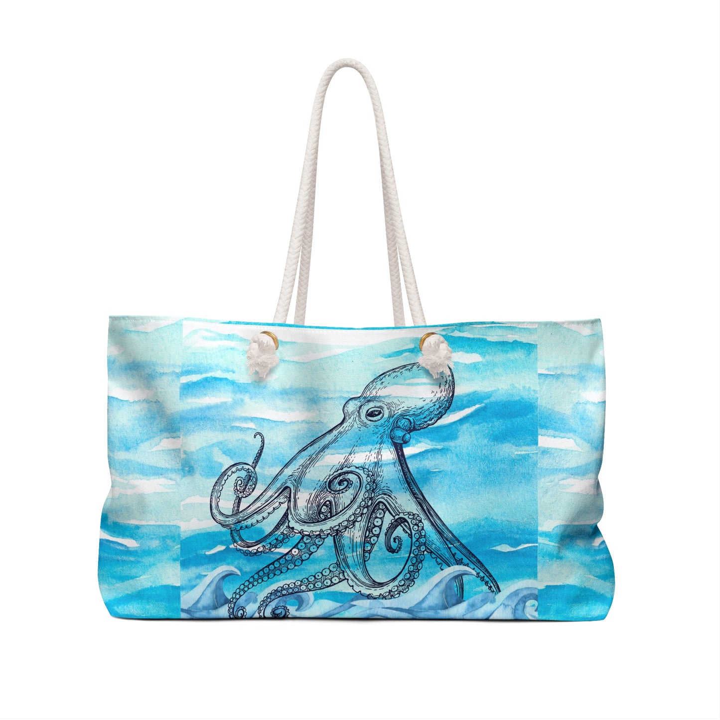 Coastal Summer Octopus Weekender Bag