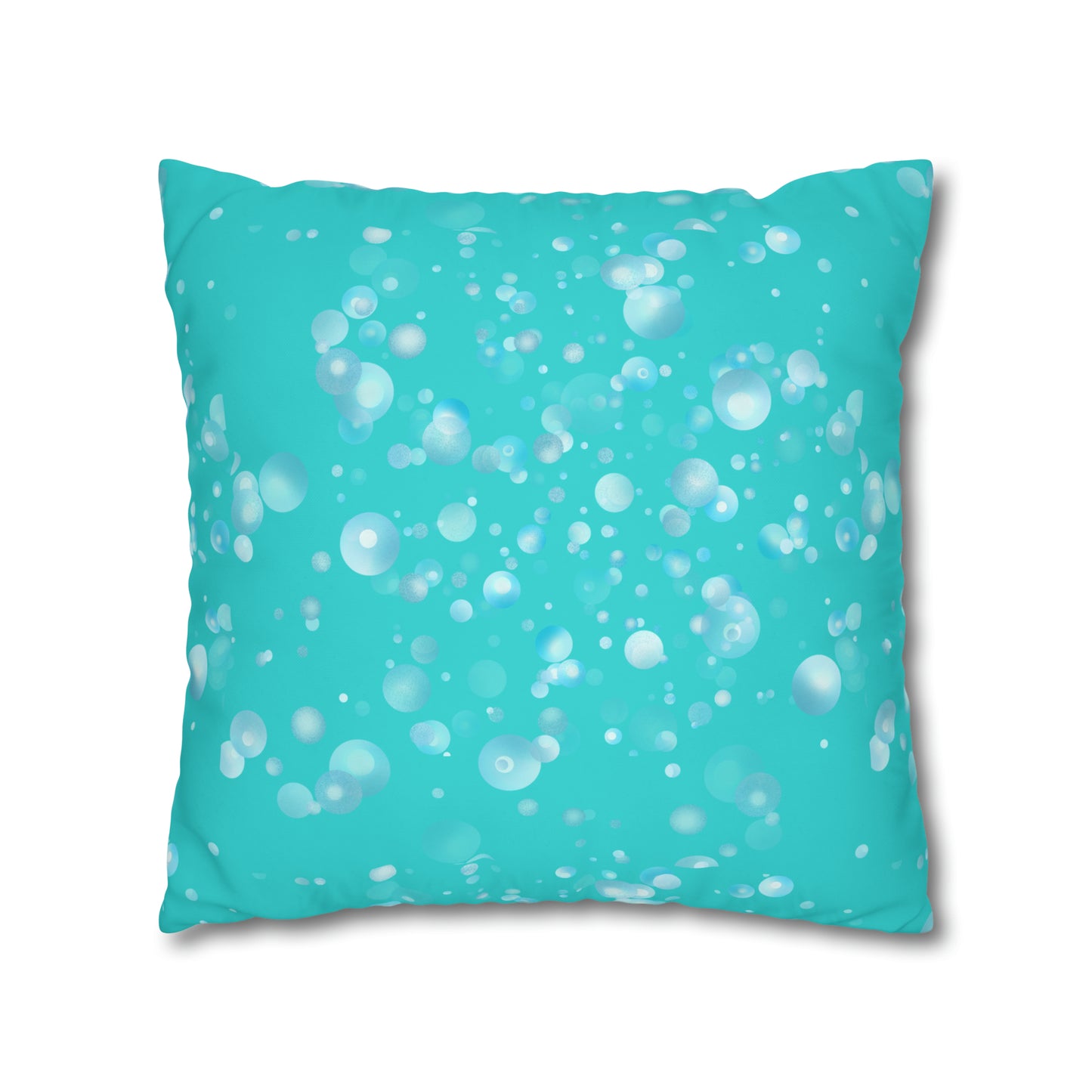Aqua Octopus Bubbles Children's Room Decorative Square Poly Canvas Pillowcase