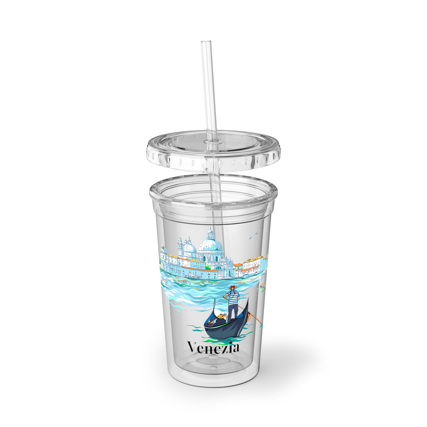 Venezia Italian Vintage Cold Beverage Travel Suave Acrylic Cup