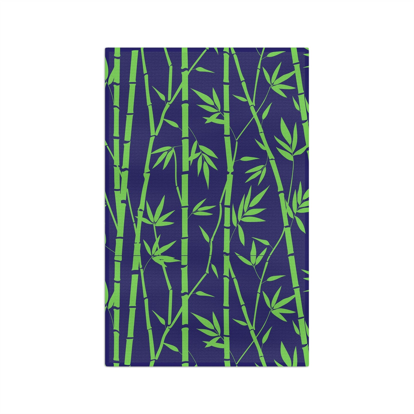 Bamboo Zen Meditation Garden Midnight Blue/Black Kitchen Decorative Waffle Microfiber Tea Towel/Bar Towel