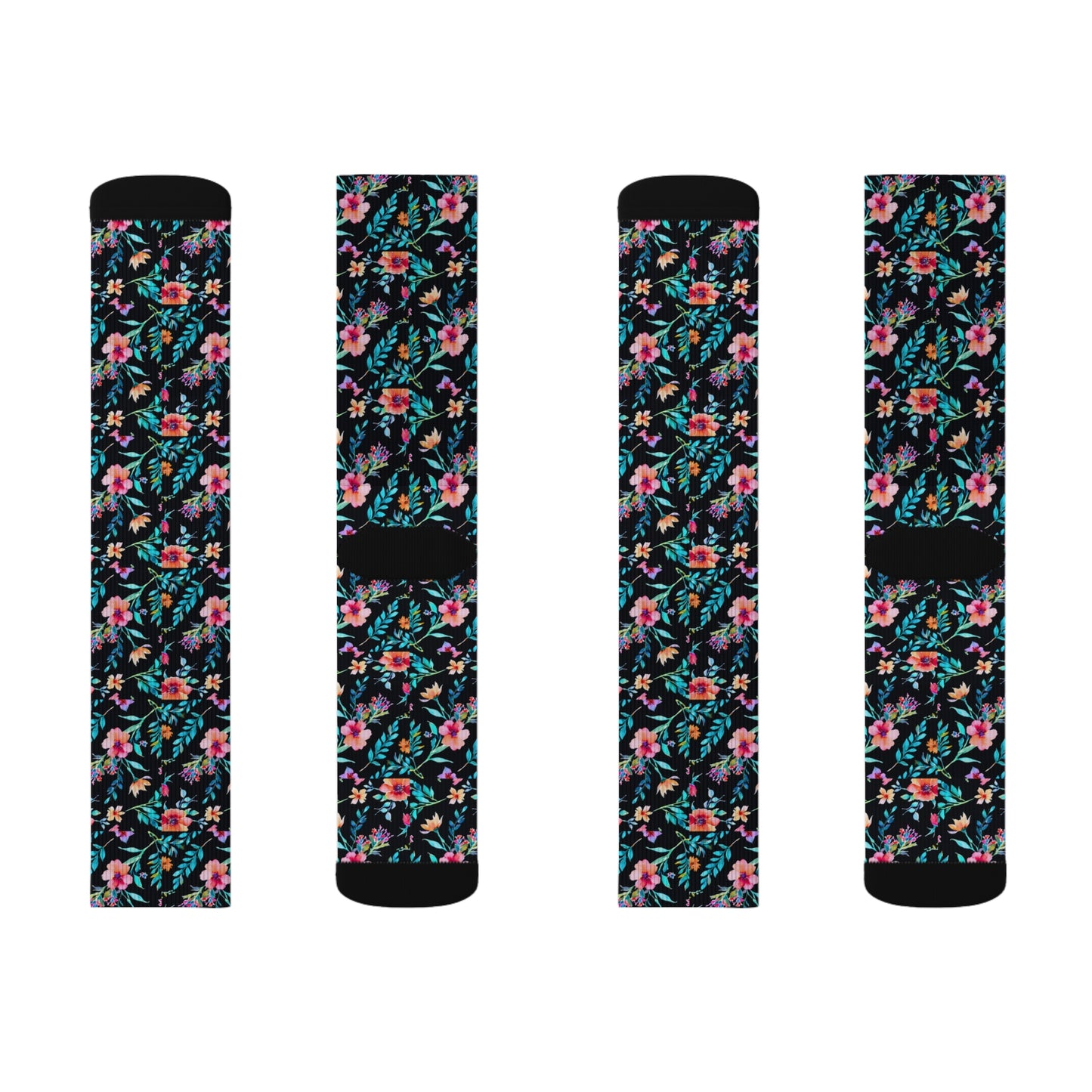 Midnight Floral Sublimation Socks