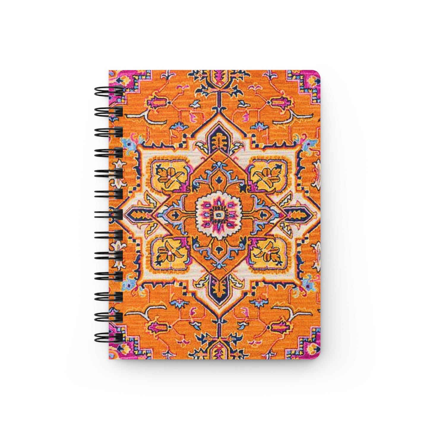 Berber Tribal Nomad Orange Pink Pattern Bohemian Writing Sketch Travel Inspirations Spiral Bound Journal