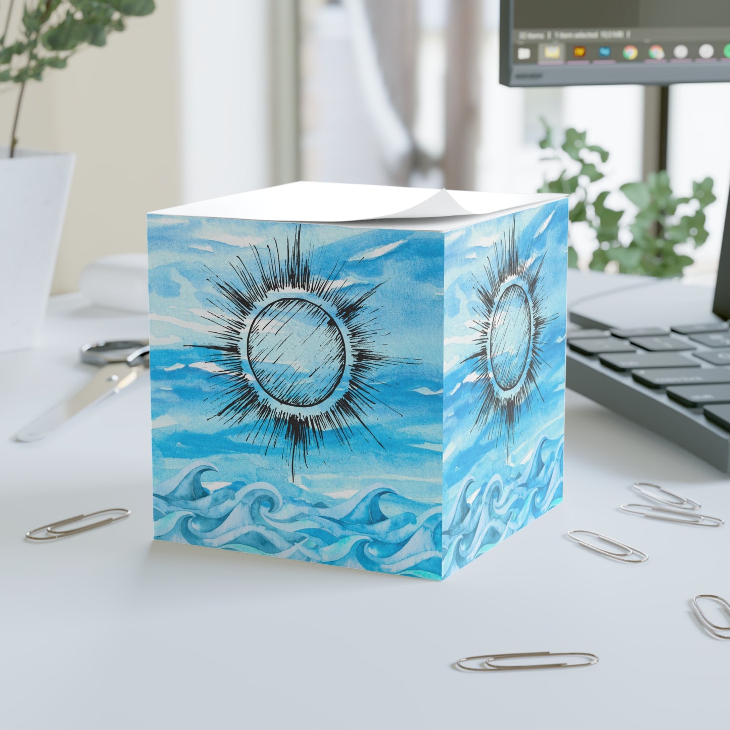 Coastal Summer Sun Note Cube