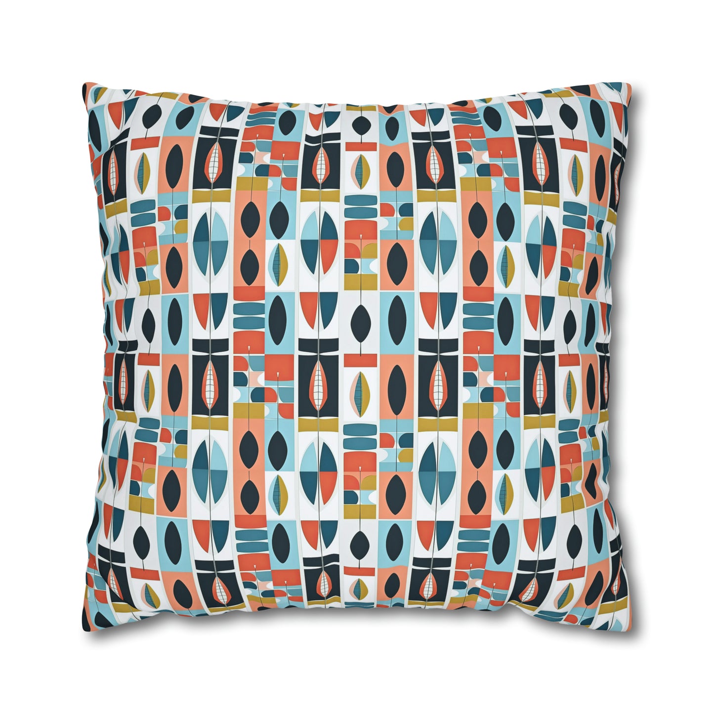 African Sculpture Midcentury Modern Decorative Spun Polyester Pillow Cover