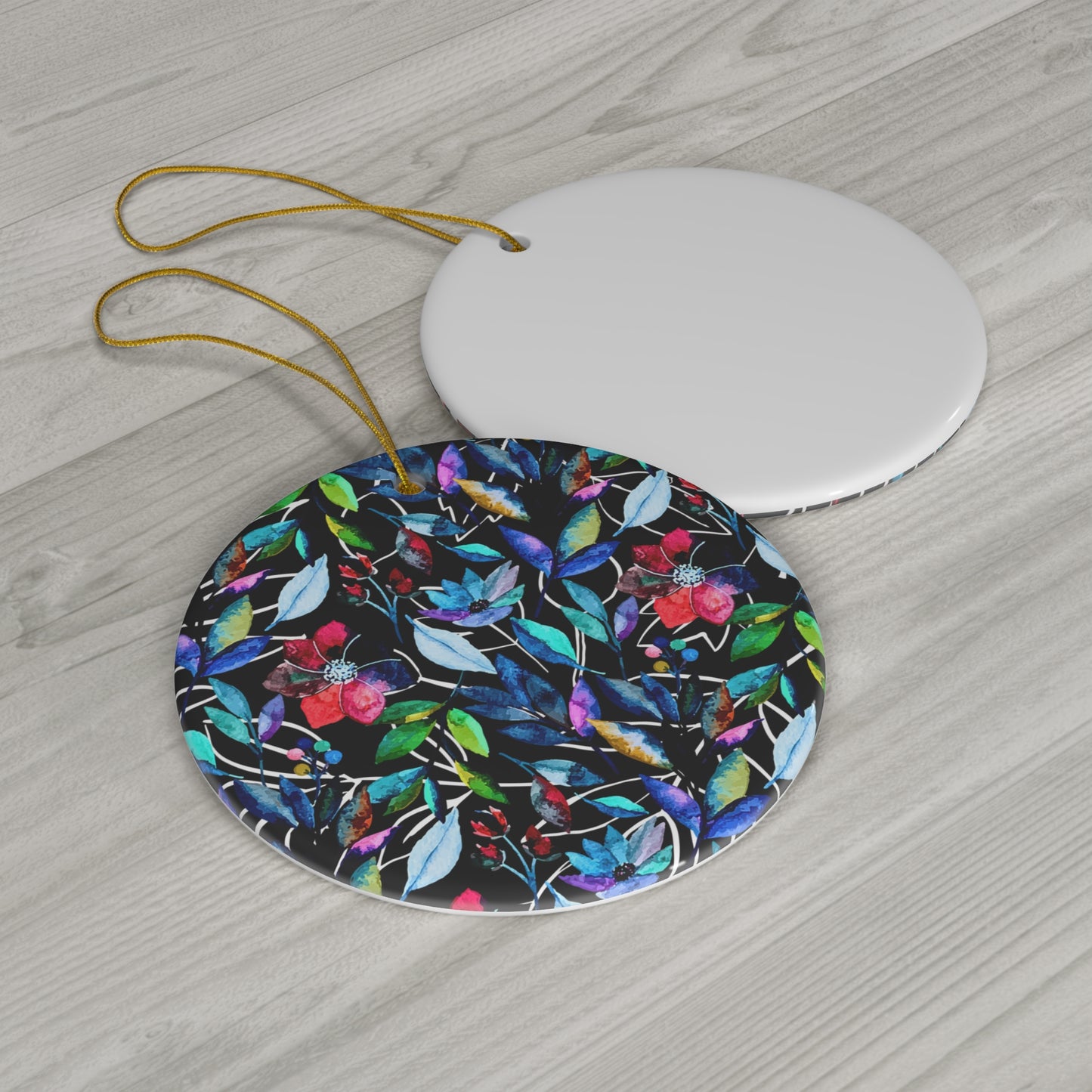 Once Upon a Forest Leaves Ceramic Ornament