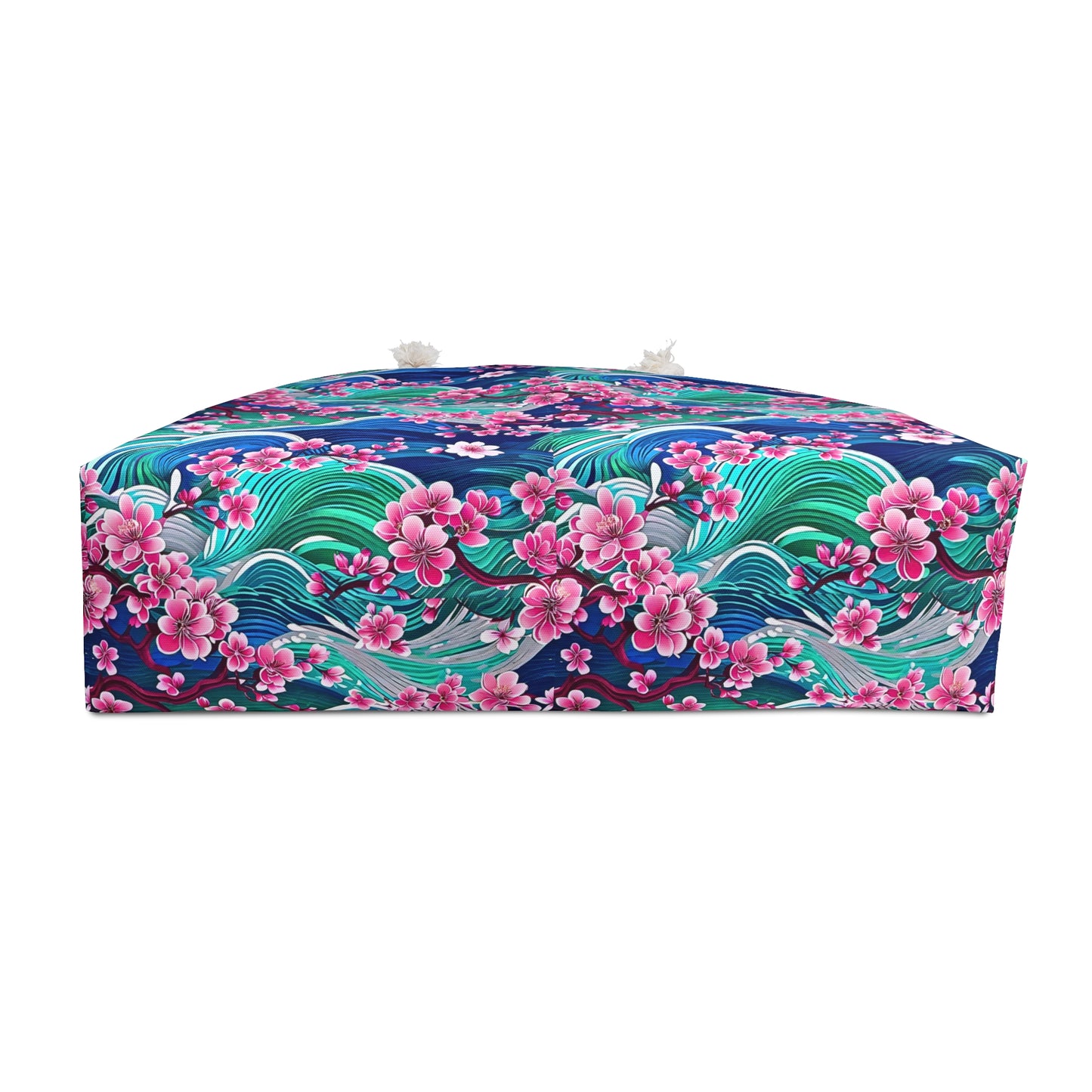 Japanese Mountains Cherry Blossoms Woodblock Pattern Decorative Shopper Market Weekender Bag
