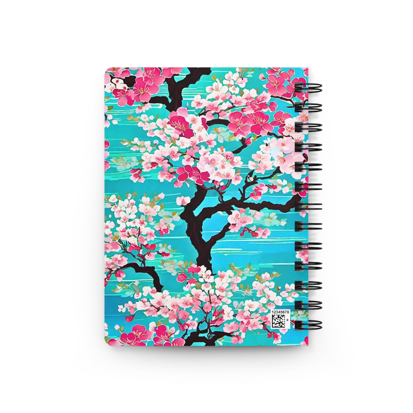 Turquoise Cherry Blossoms Japanese Kyoto Floral Writing Travel Journal Spiral Bound Journal