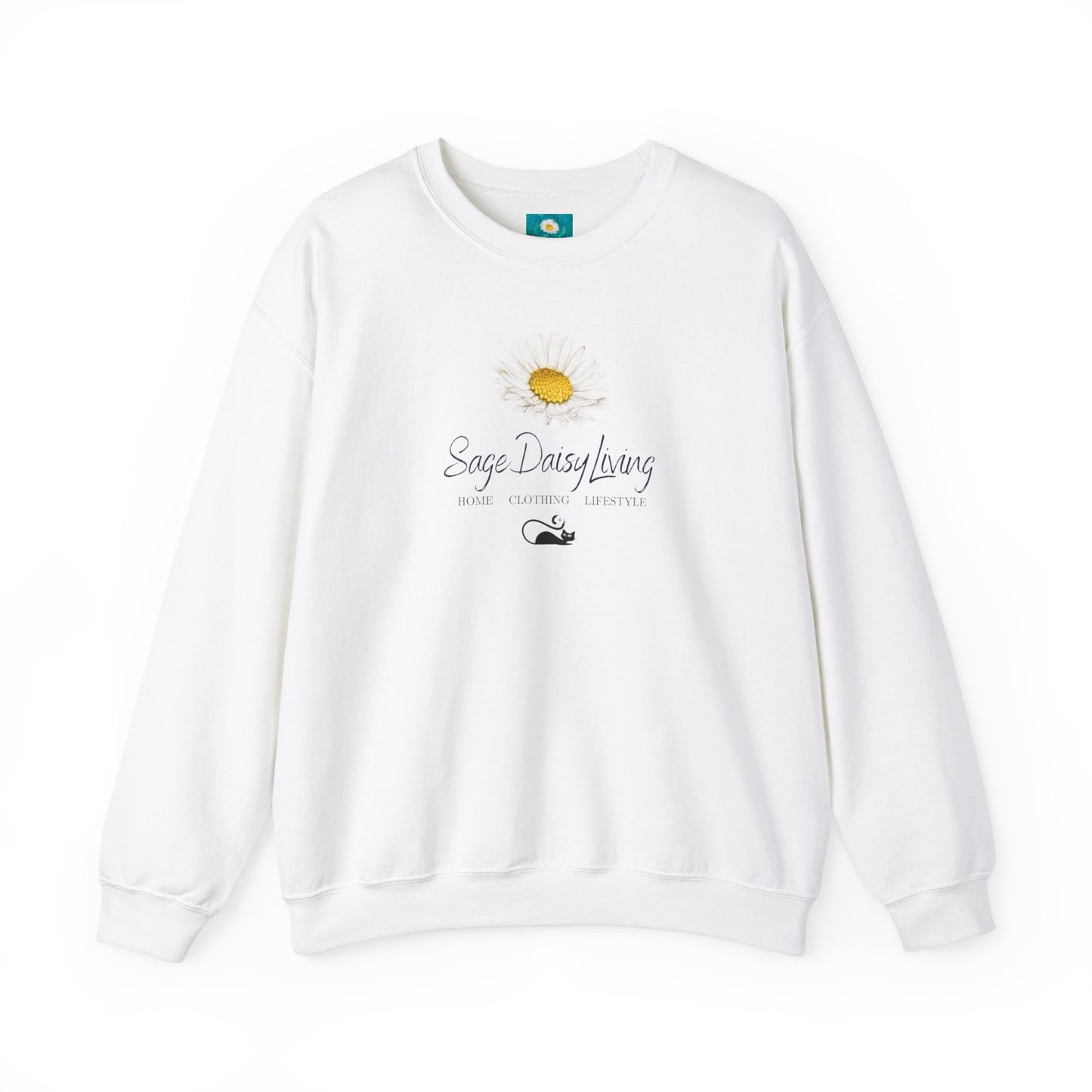 SageDaisy Living Atomic Cat Midcentury Modern Signature Adult Unisex Heavy Blend™ Crewneck Sweatshirt