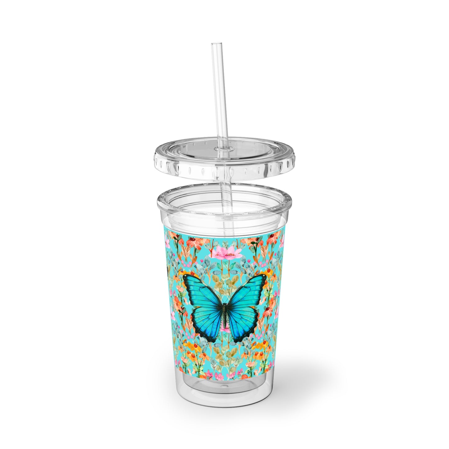 Wildflower Fields Turquoise Cold Beverage Suave Acrylic Cup