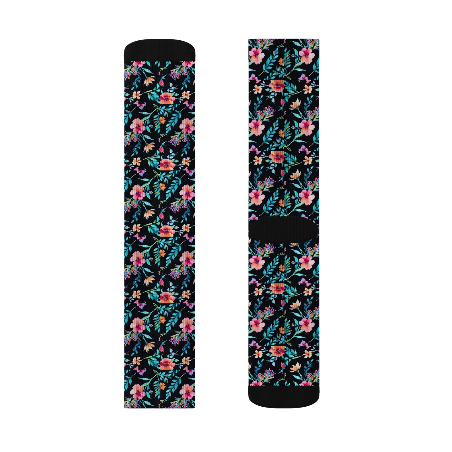 Midnight Floral Sublimation Socks