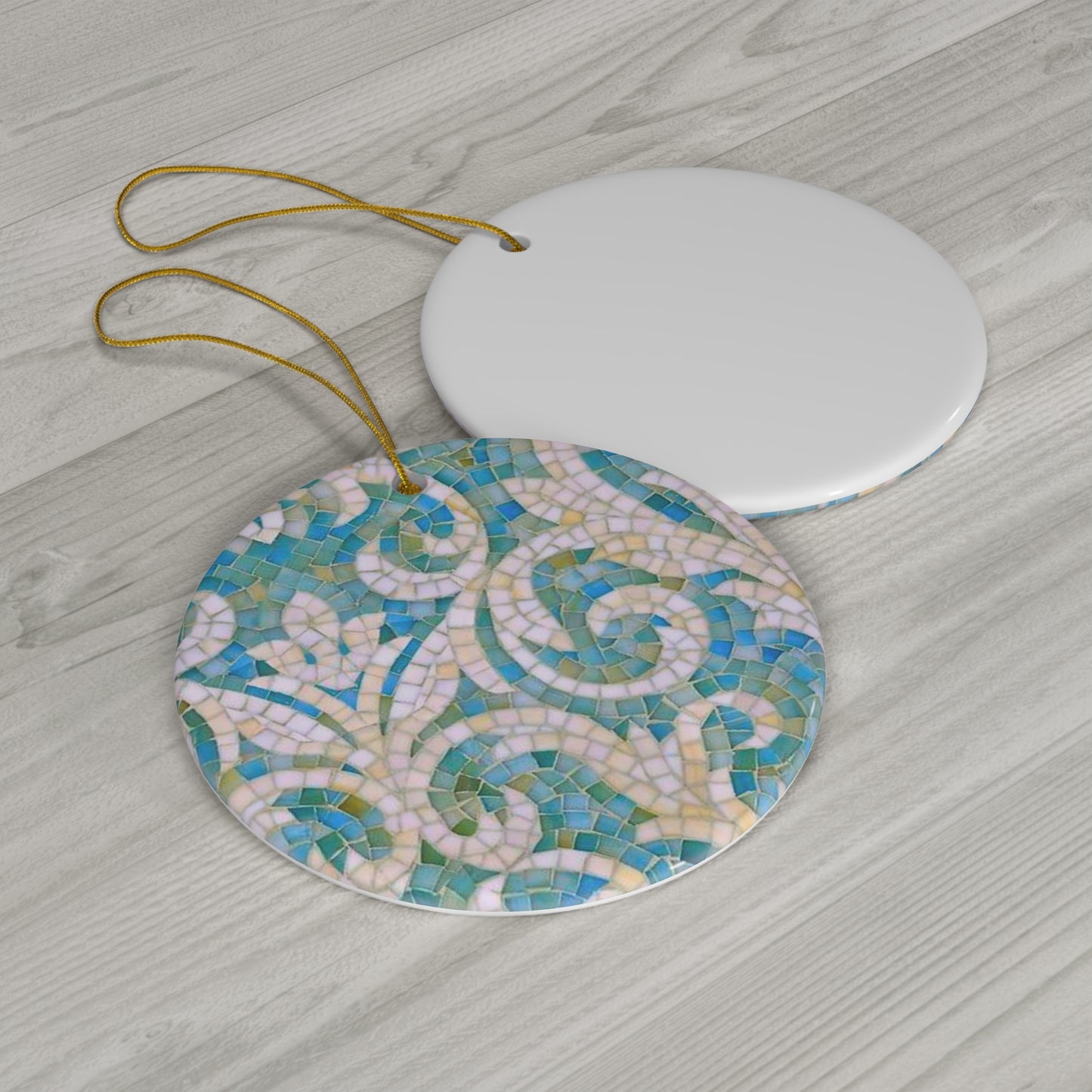 Aqua Mosaic Tile Decoration Ceramic Ornament