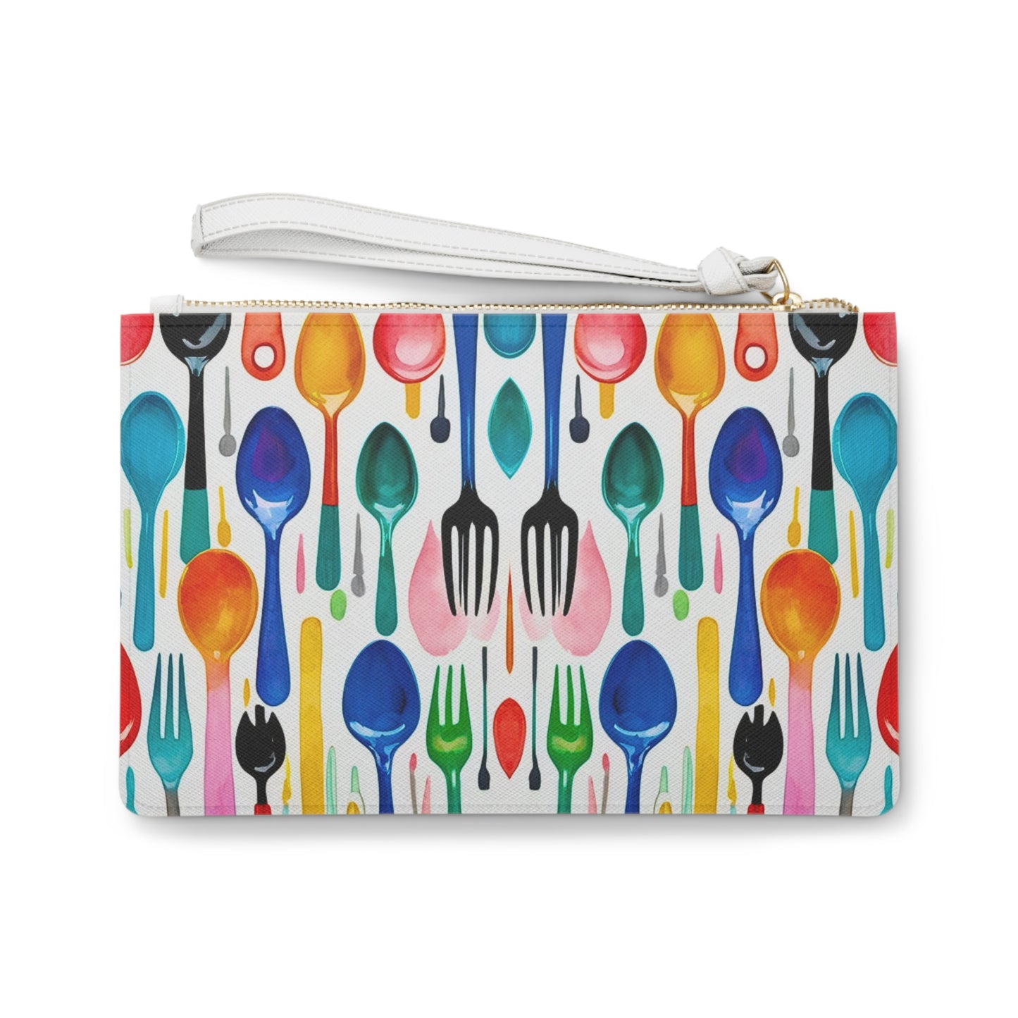 Utensils Midcentury Modern Decorative Evening Daytime Pouch Clutch Bag