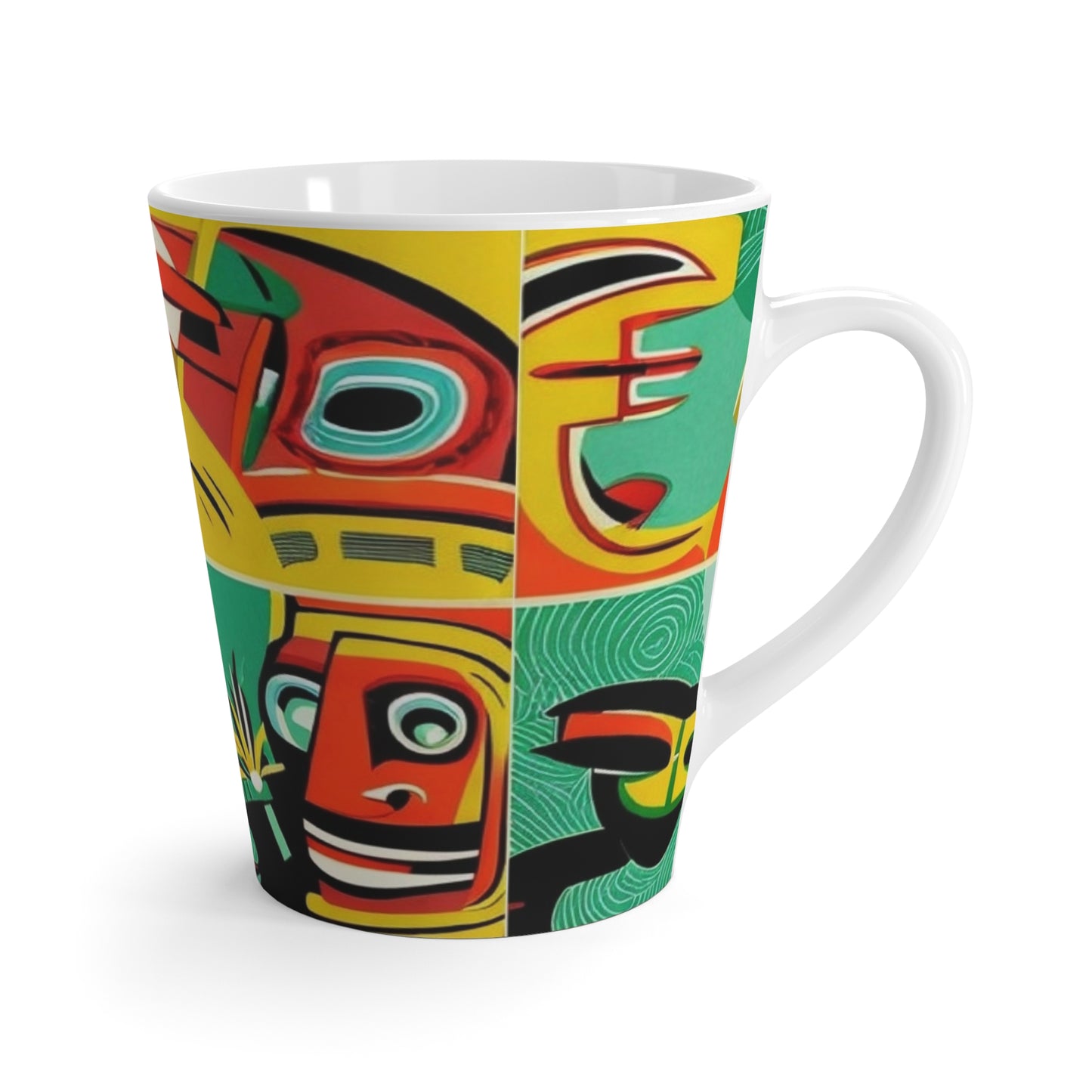 Pacific Northwest Totem Poles Indigenous Carvings Coffee Chia Tea Cappuccino Hot Beverage Latte Mug