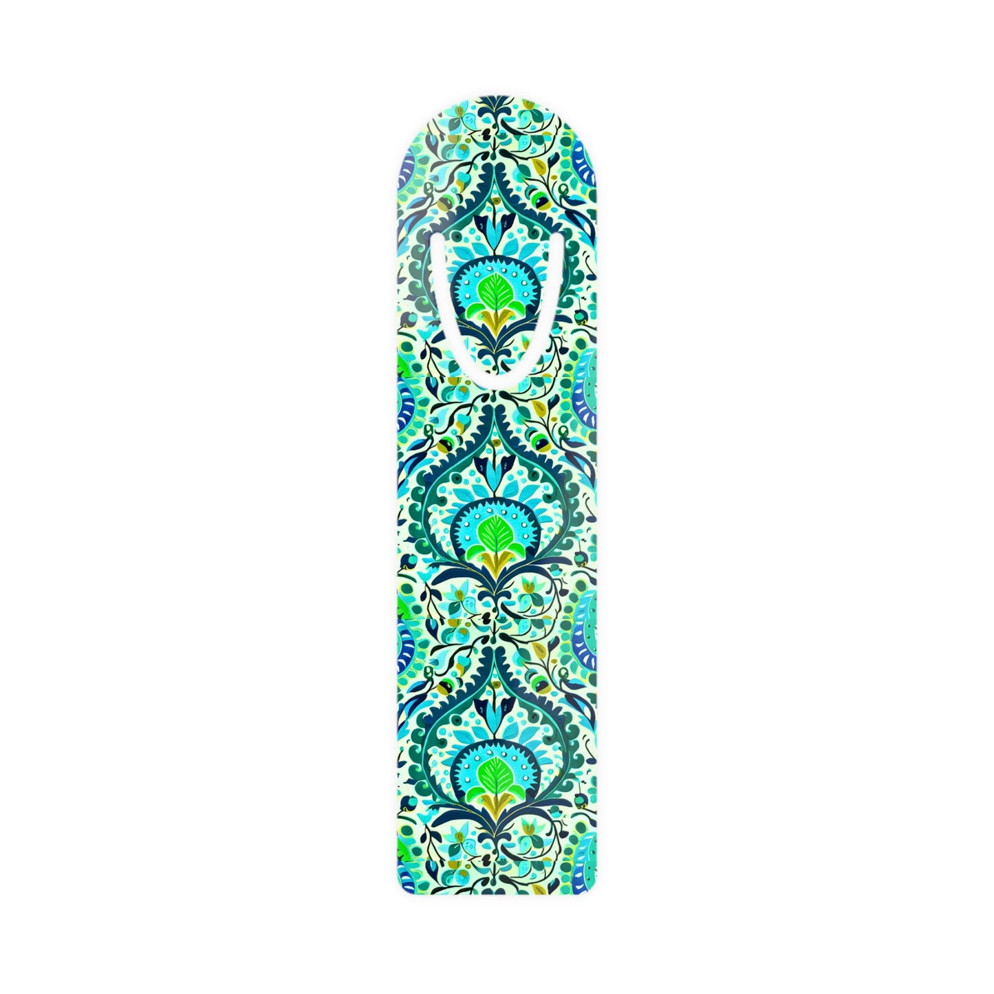 Suzani Tribal Pattern Blue and Green Bohemian Bookmark