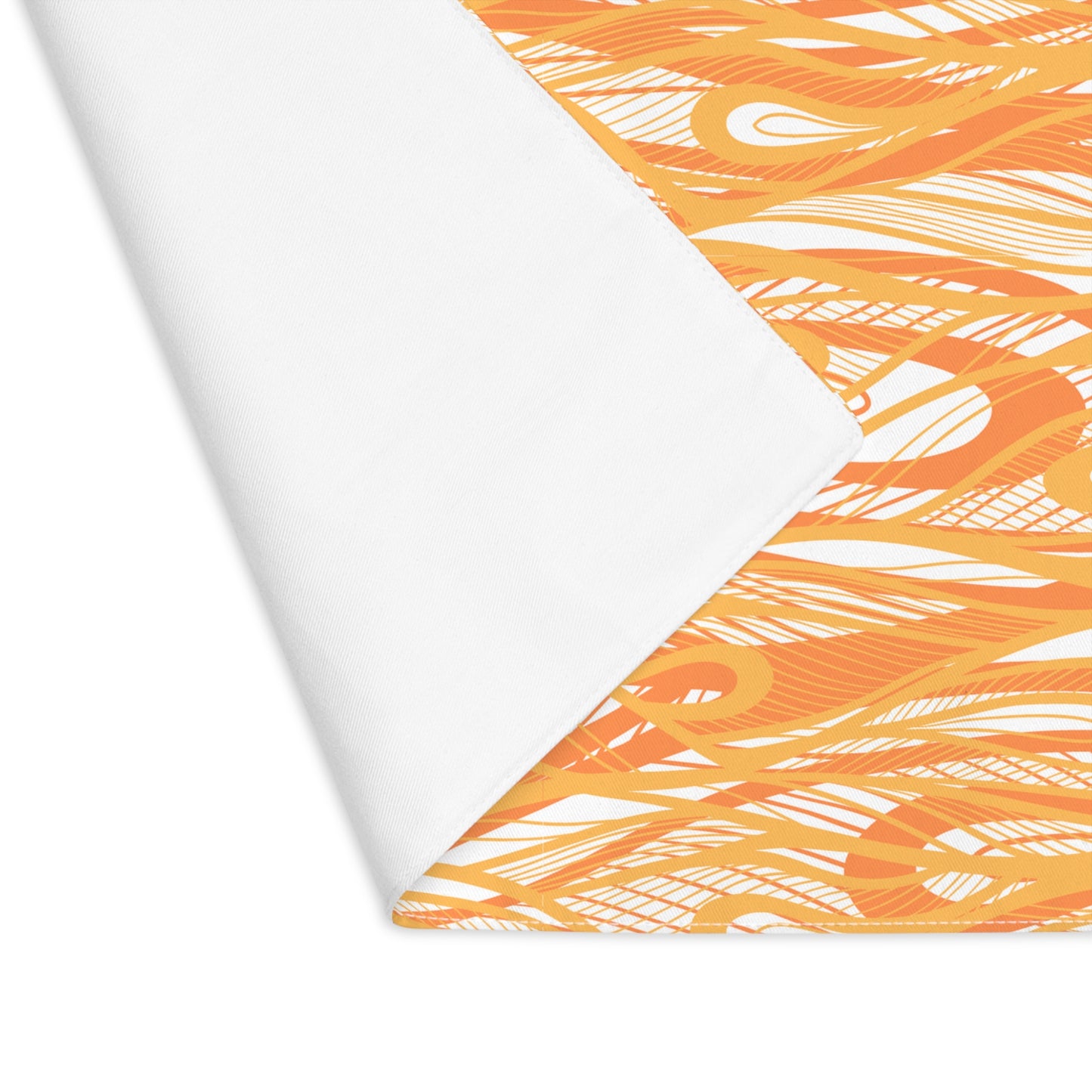 Wave Vibrations Orange Tangerine Modern Coastal Pattern Tablescape Decorative Placemat, 1pc