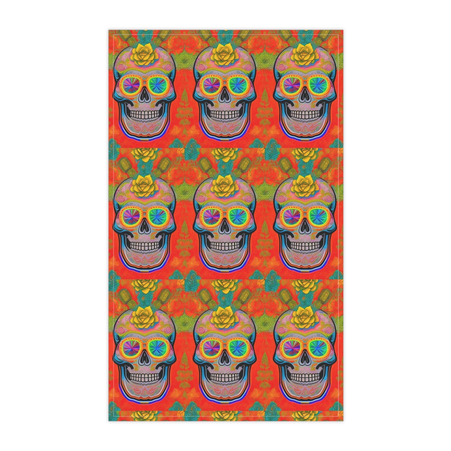 High Vibrations Skeleton Neon Colors Decorative Kitchen Tea Towel/Bar Towel