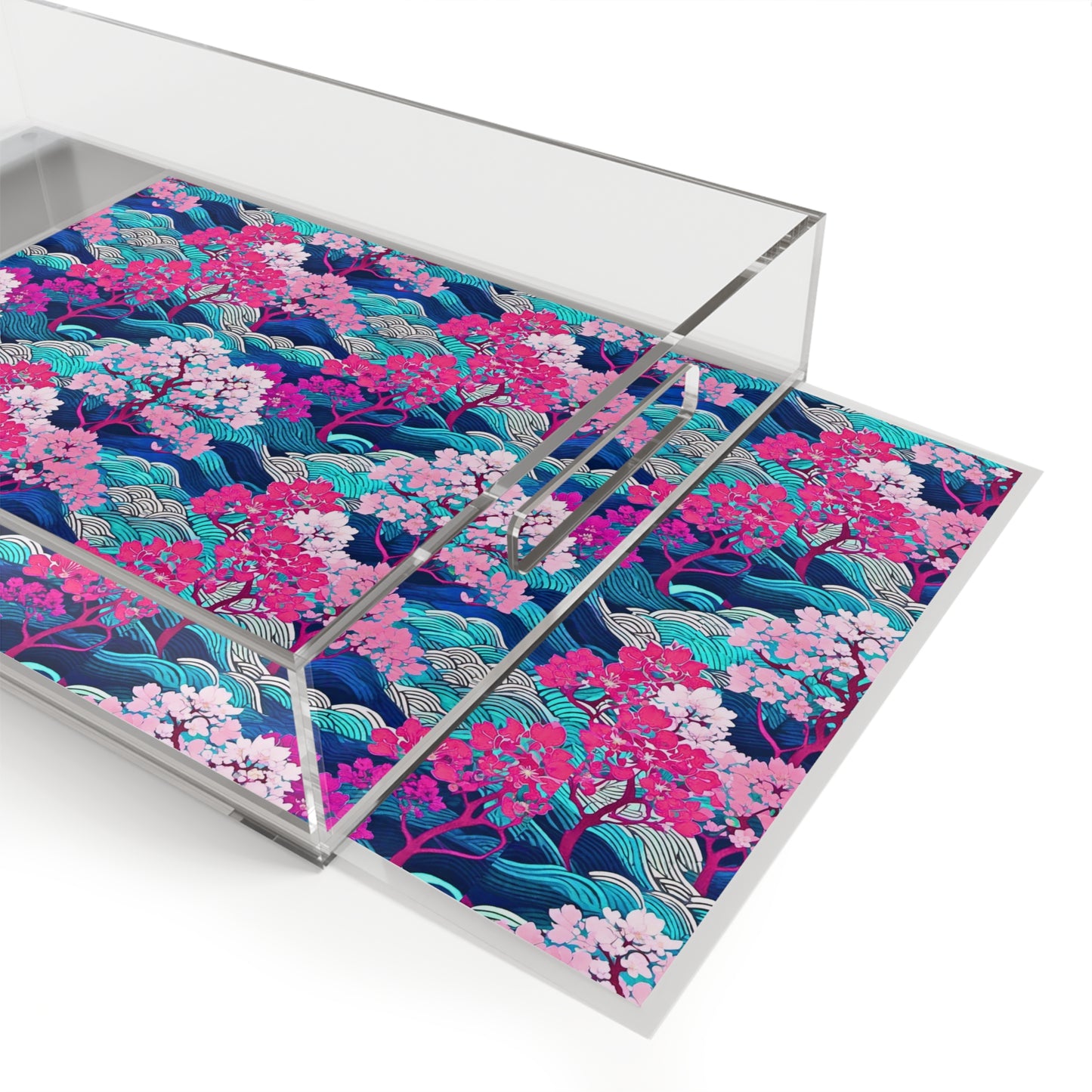 Kyoto Cherry Blossom Japanese Wood Block Print Entertaining Home Decor Acrylic Serving Tray