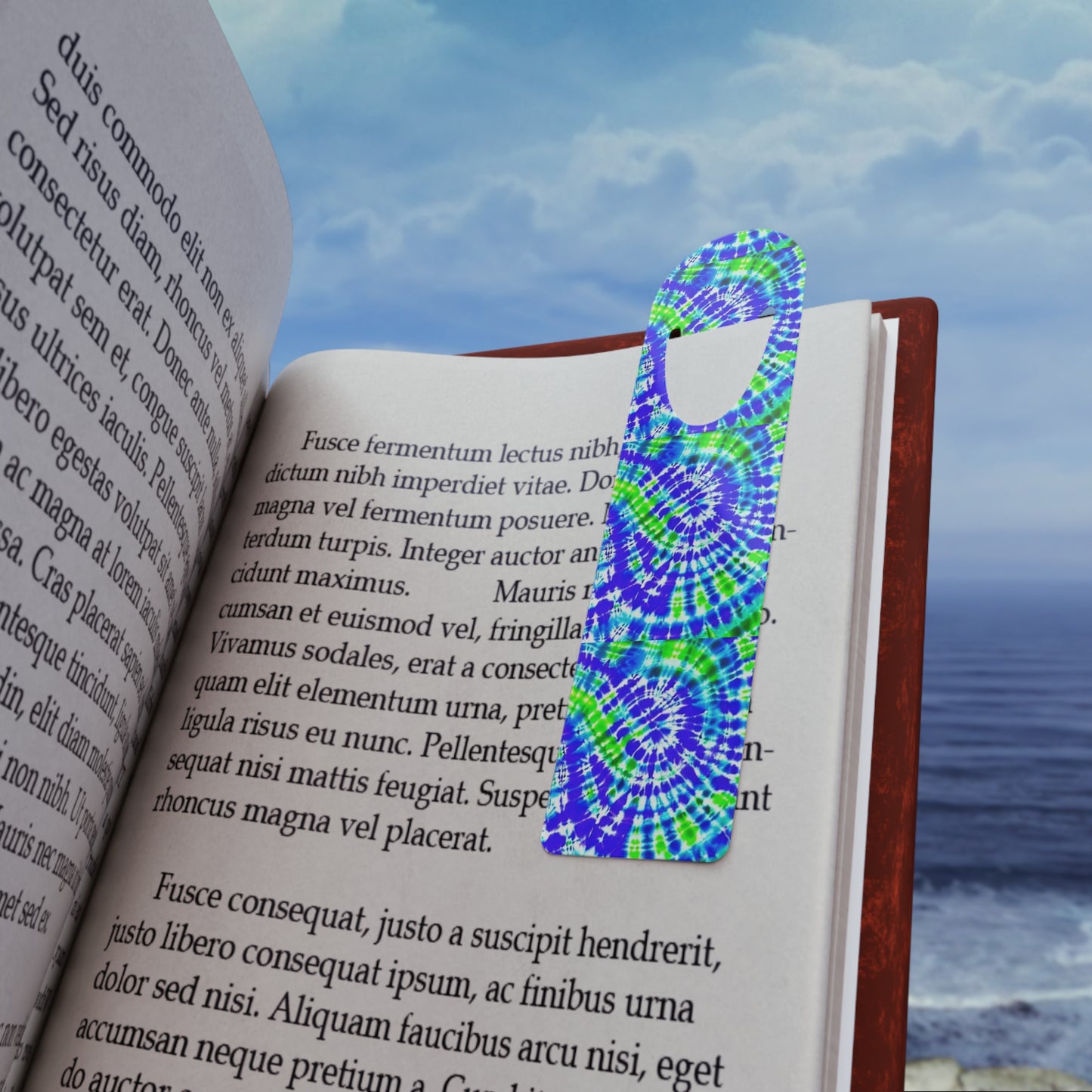Surfer Turquoise Lime Tie Dye Bookmark